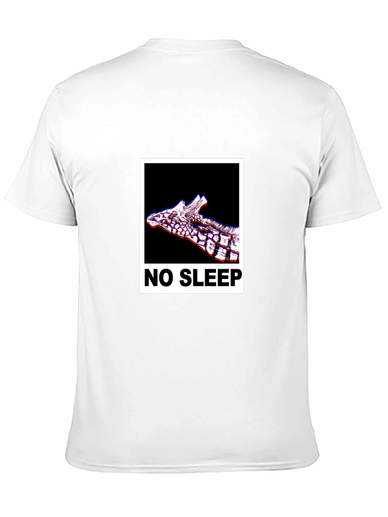 Black No Sleep Giraffe Graphic Tee - Black Cotton T-Shirt view 11