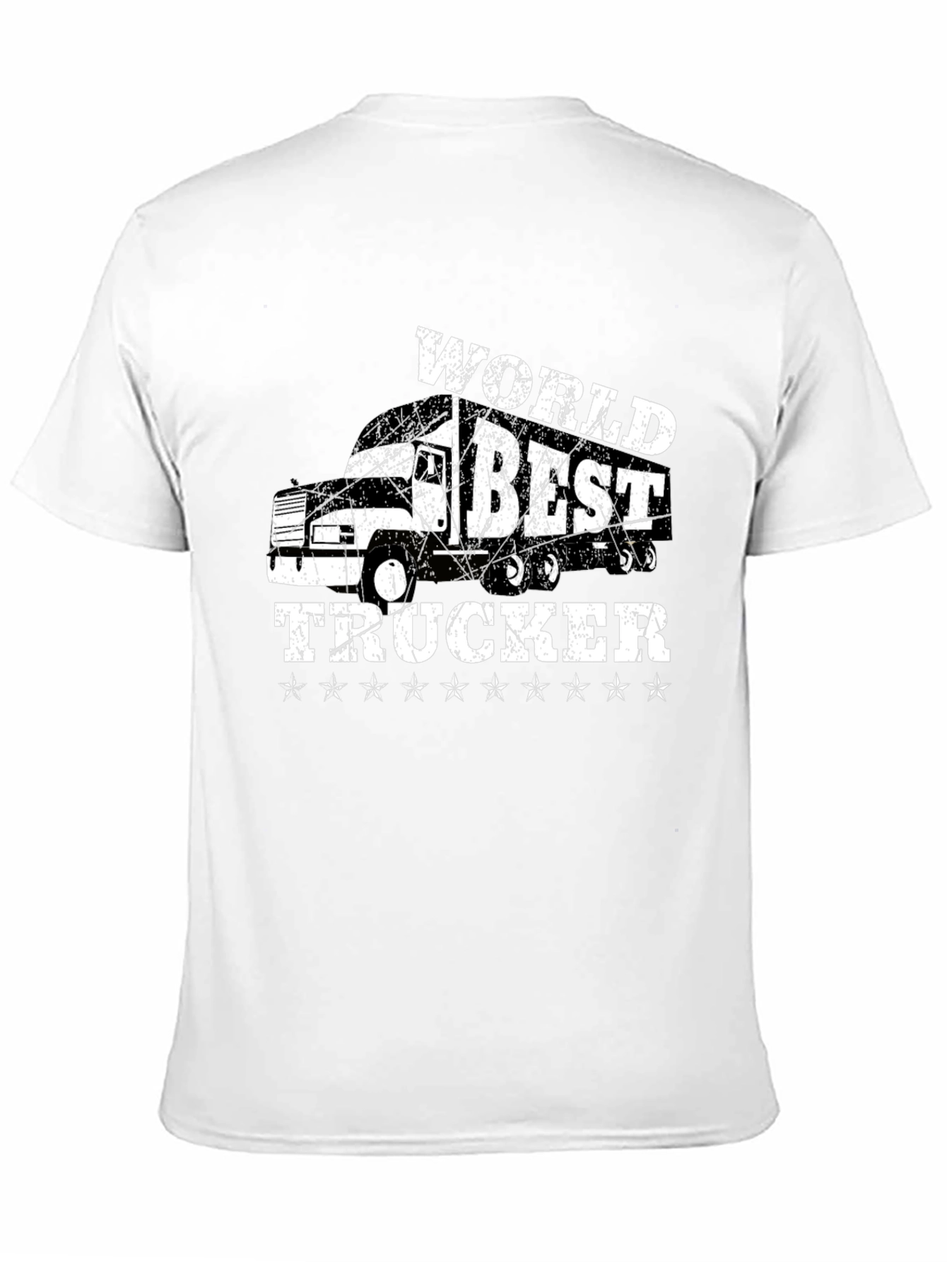 Black World's Best Trucker T-Shirt - Black Cotton Tee view 11