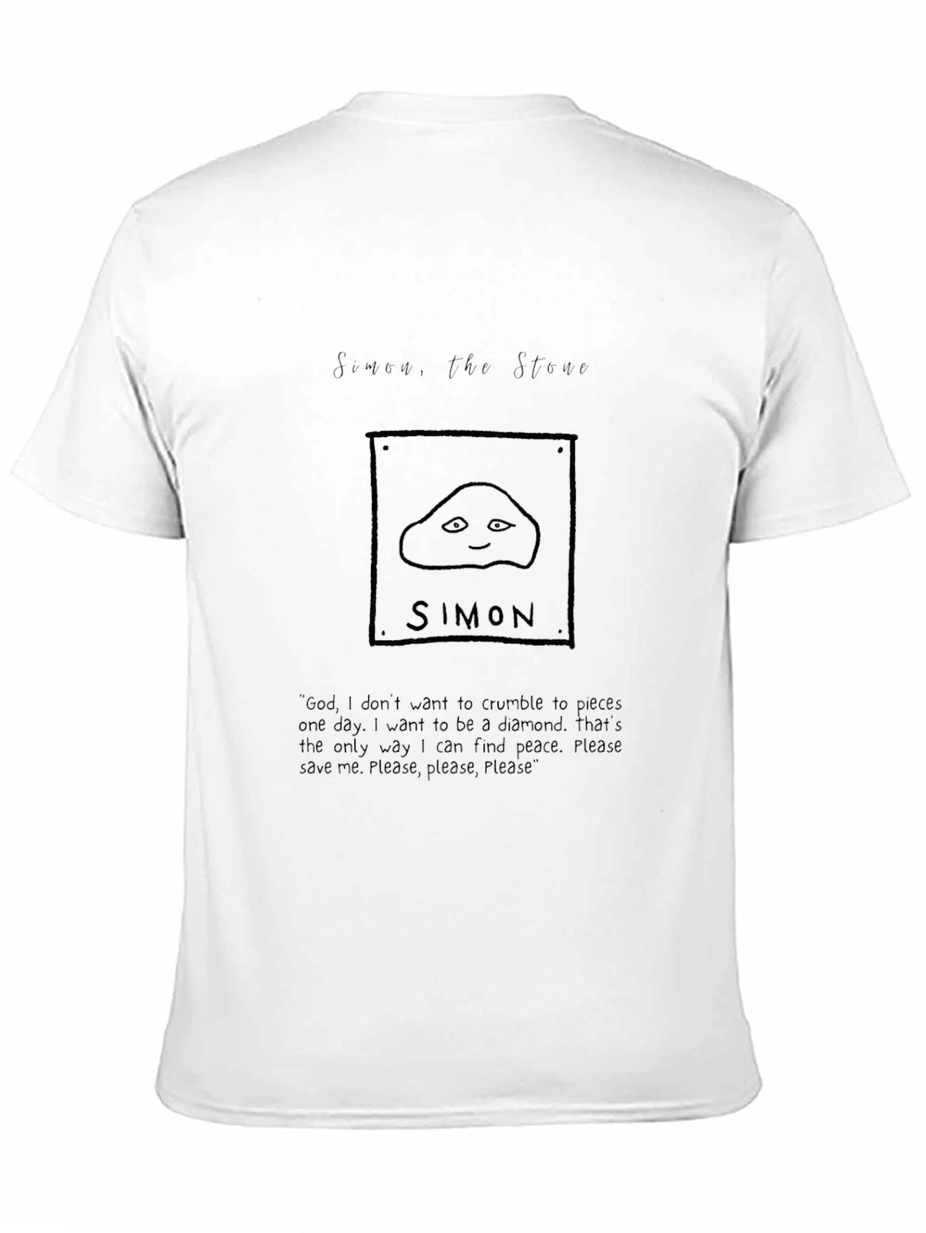 Black Simon the Stone Graphic Tee - Existential Humor Shirt view 11