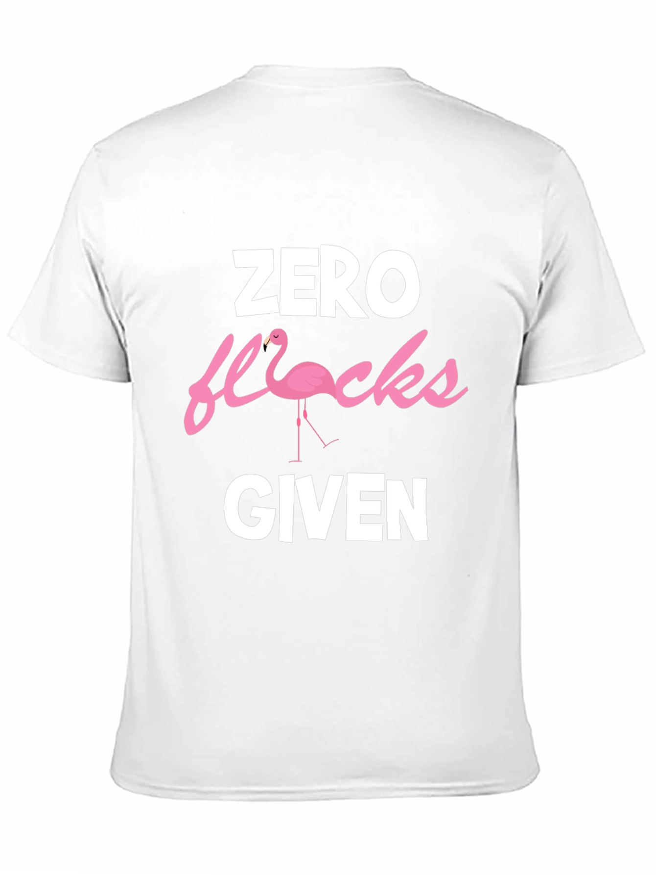 Black Zero Flocks Given Graphic T-Shirt - Funny Flamingo Tee view 11