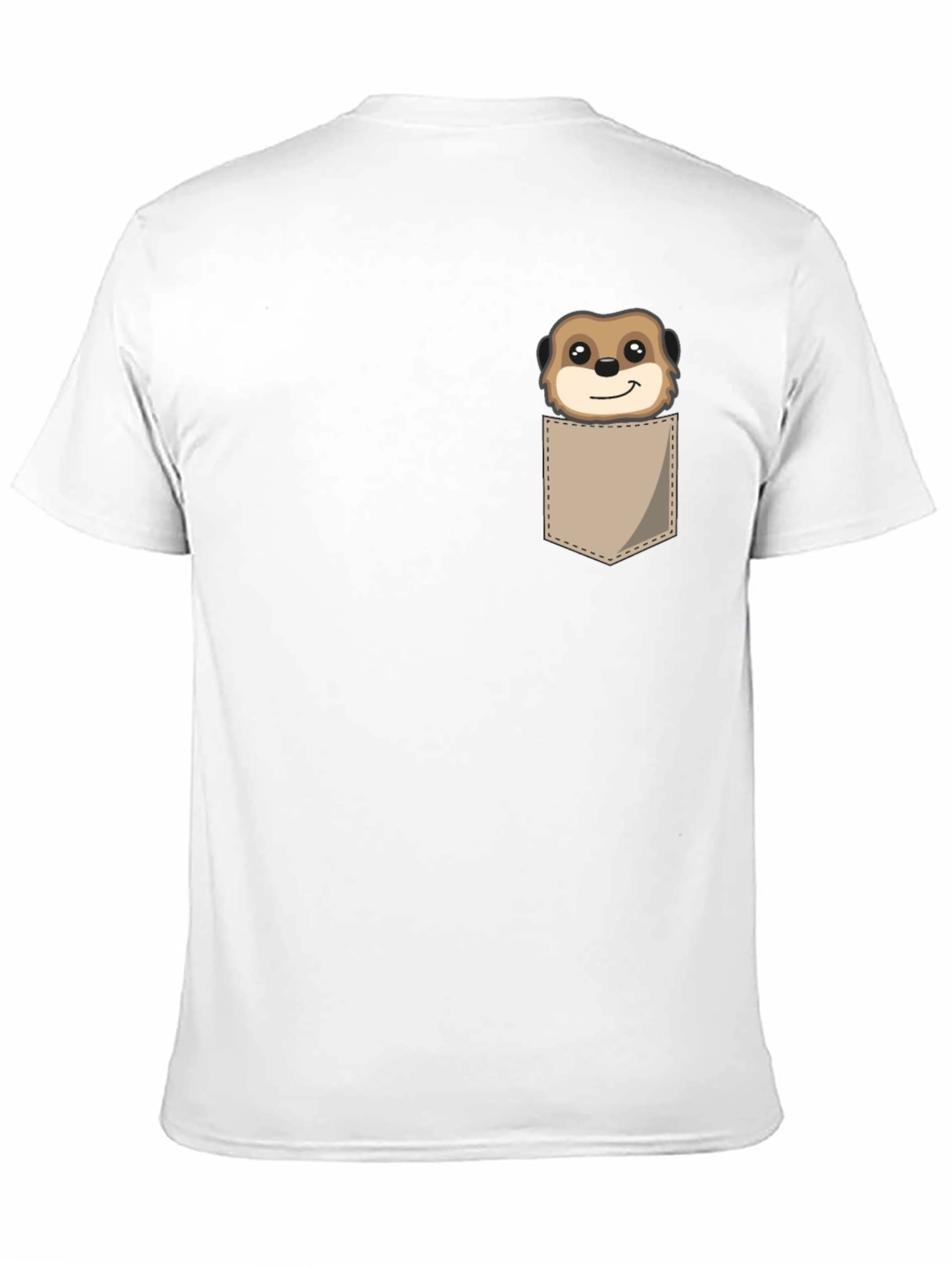 Black Cute Meerkat Pocket T-Shirt - Unique Animal Graphic Tee view 11