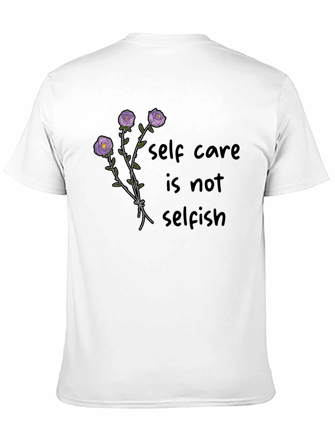 Black Self Care Roses T-Shirt - Soft Cotton, Stylish Design view 11