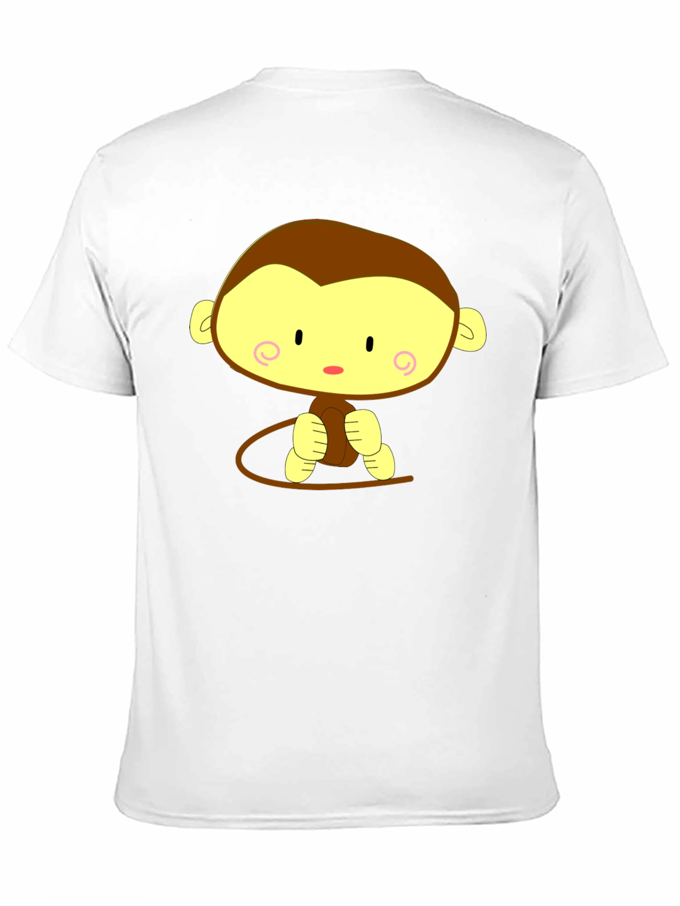 Black Cute Cartoon Monkey Graphic Tee - Unisex Black T-Shirt view 11