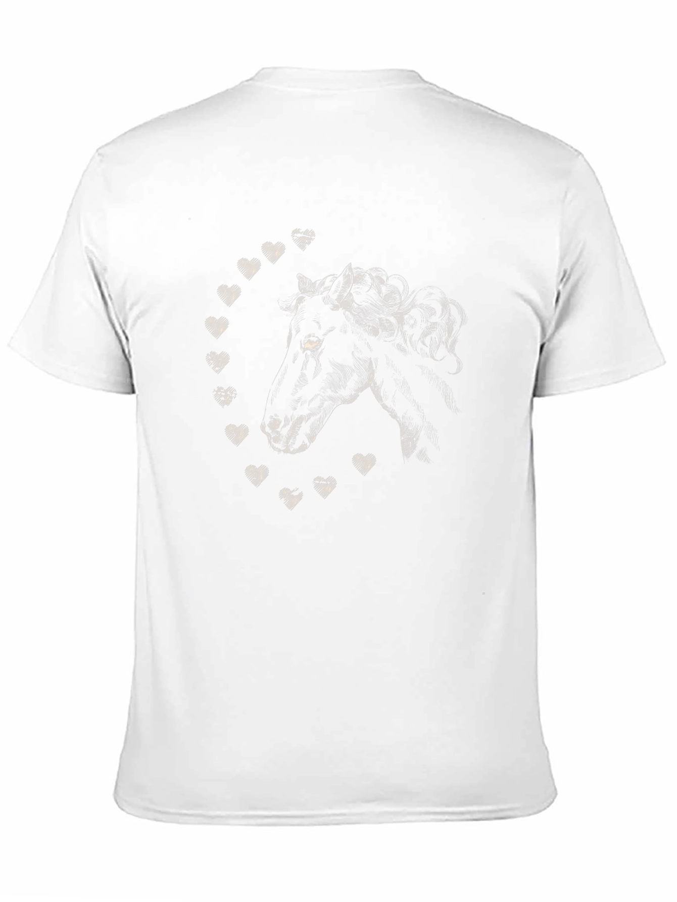Black Horse & Hearts Graphic Tee - Soft Black Cotton Crew Neck view 11