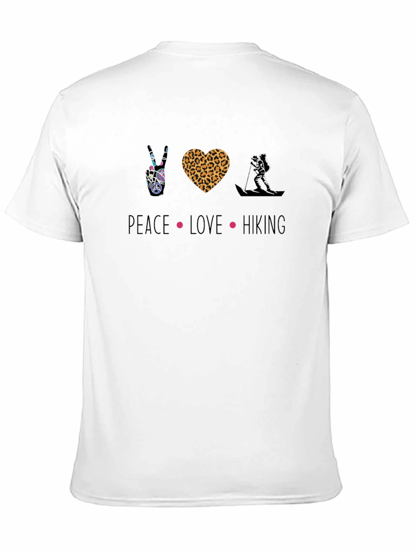Black Peace Love Hiking Graphic Tee - Black view 11