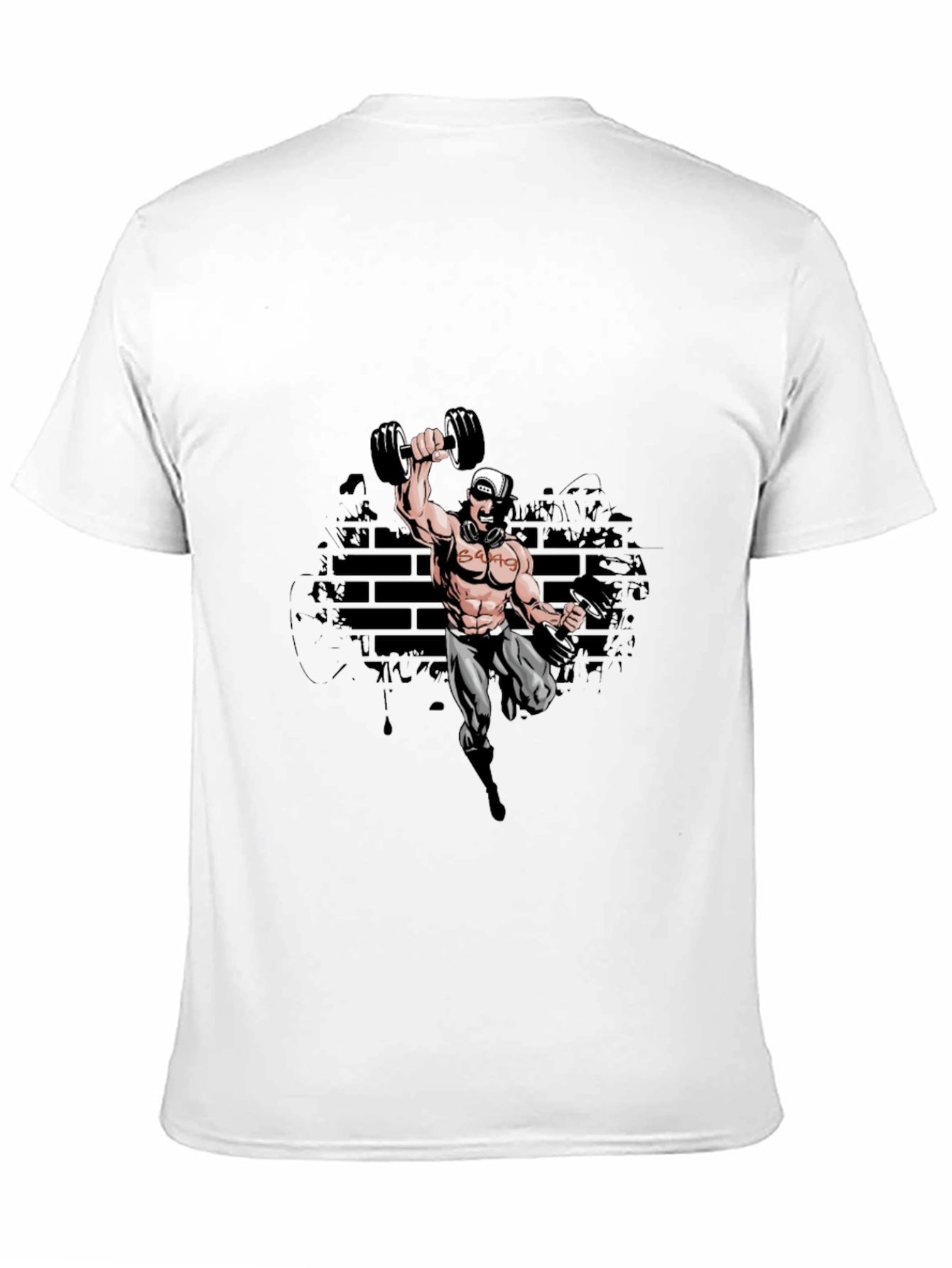 Black Gym Cartoon Black T-Shirt view 11