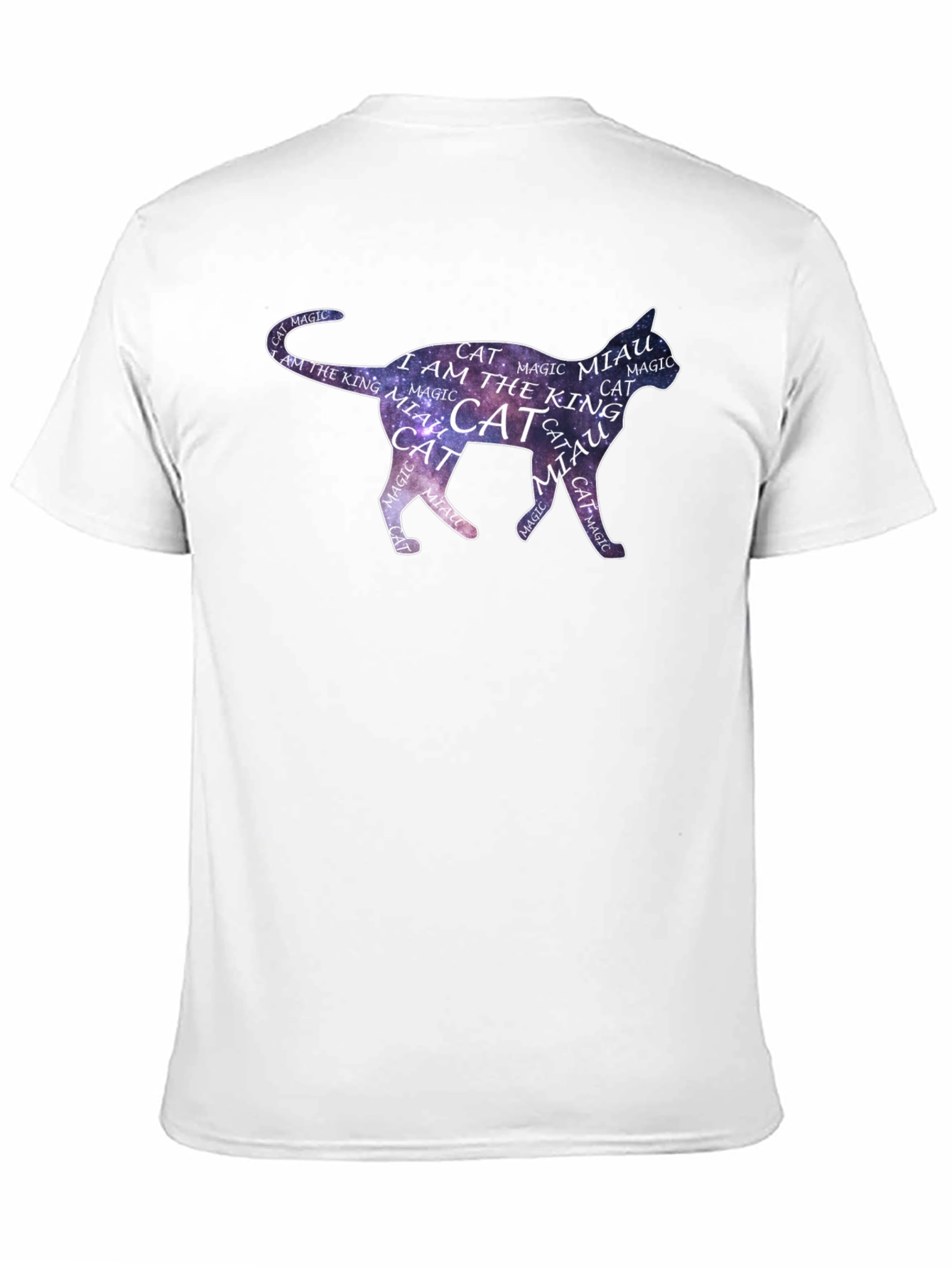 Black Cosmic Cat T-Shirt - Magical Feline Design view 11