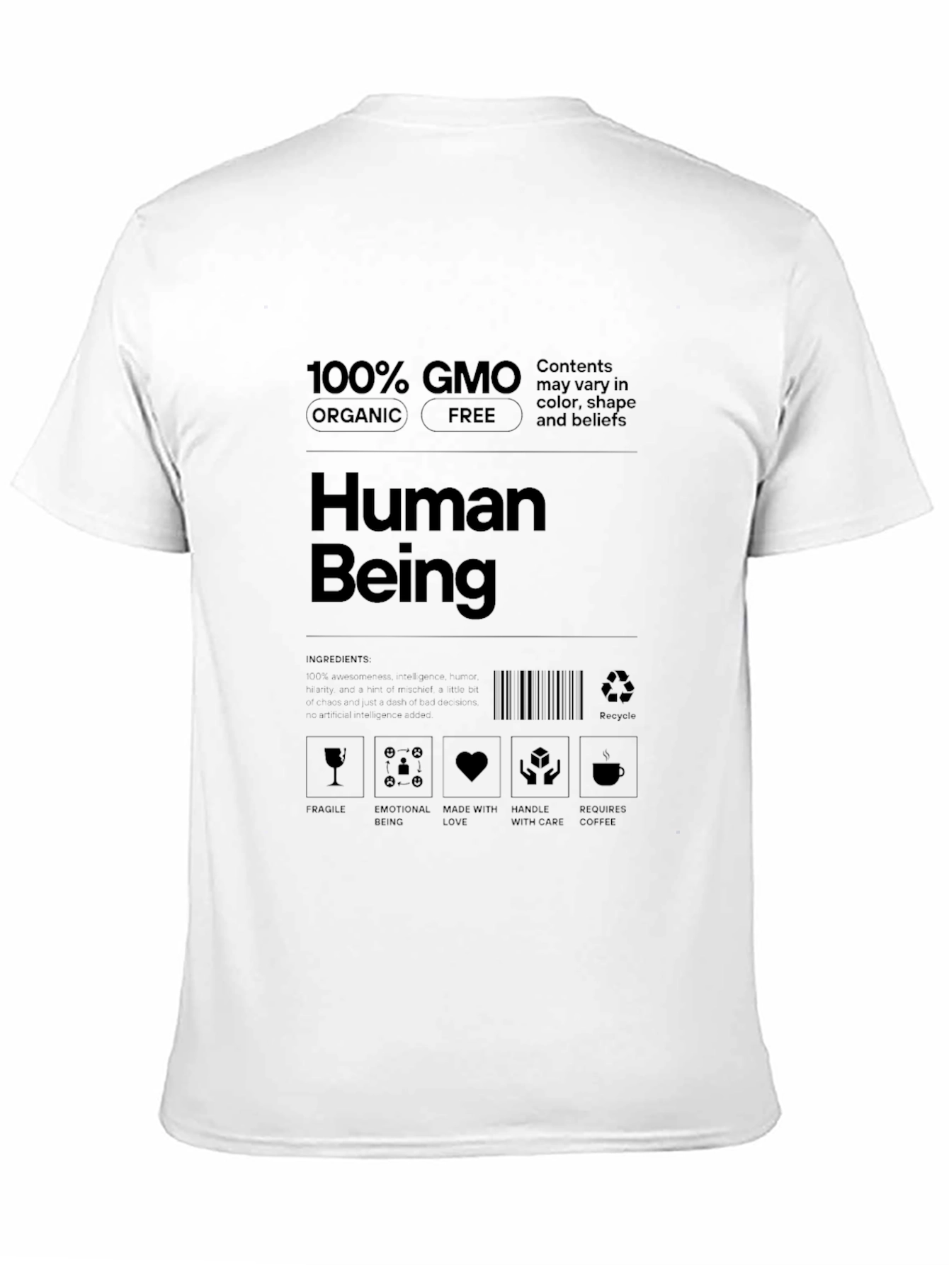 Black Human Being Novelty Graphic Tee view 11
