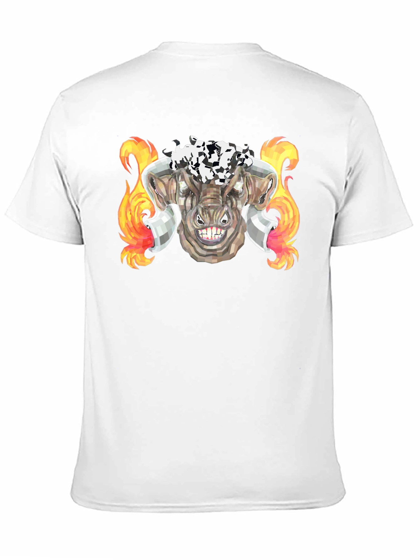 Black Fiery Bull Graphic Tee - Black Cotton T-Shirt view 11