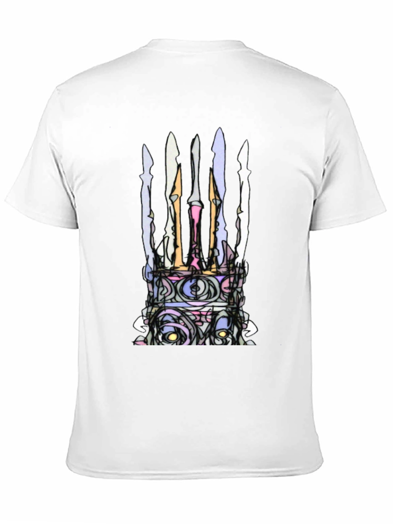 Black Abstract Crown Graphic Black T-Shirt view 11