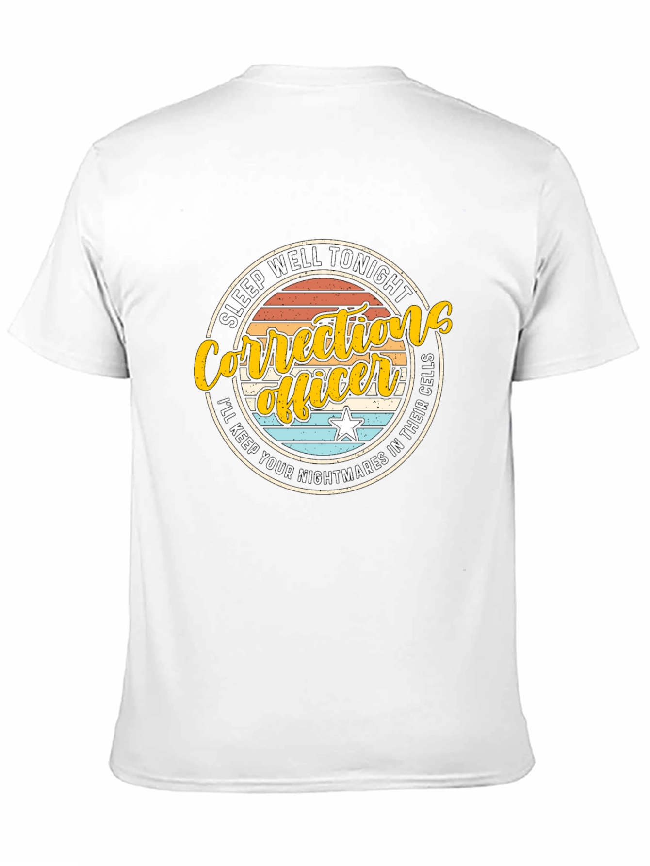 Black Correction Officer Sleep Well Graphic T-Shirt view 11