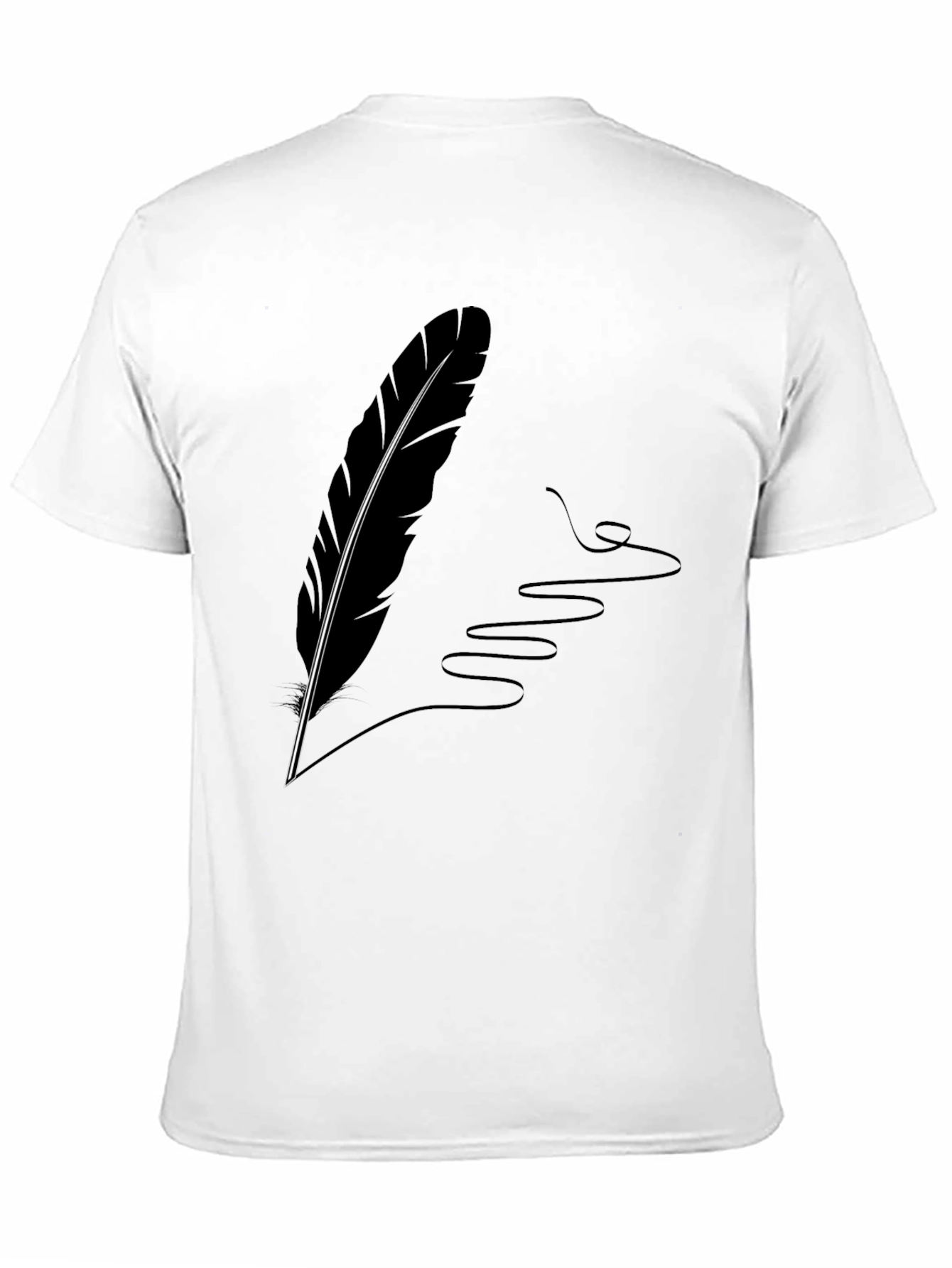 Black Feather Quill Graphic Tee - Stylish Black T-Shirt view 11