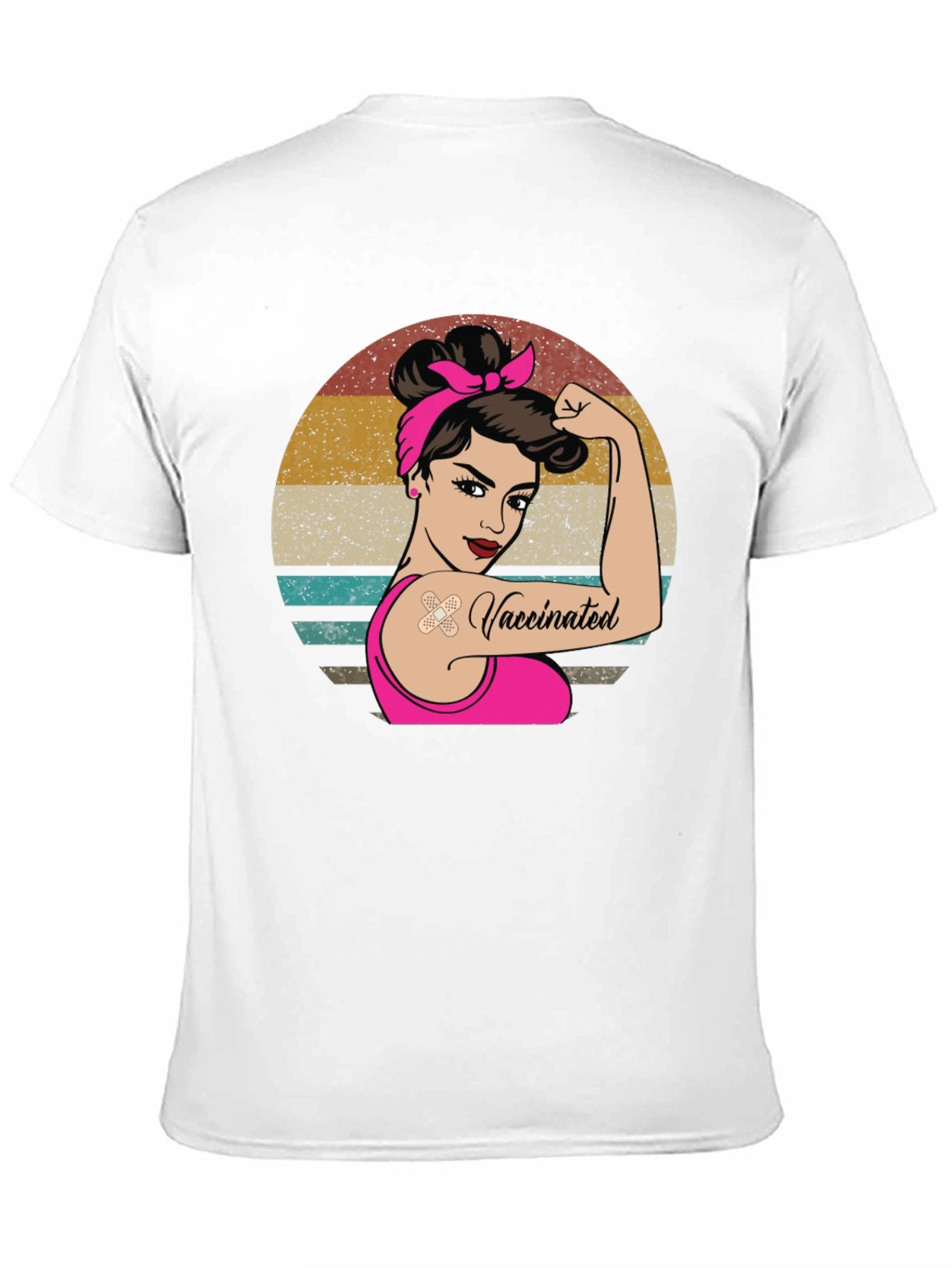 Black Vaccinated Woman Graphic Tee - Retro Design view 11