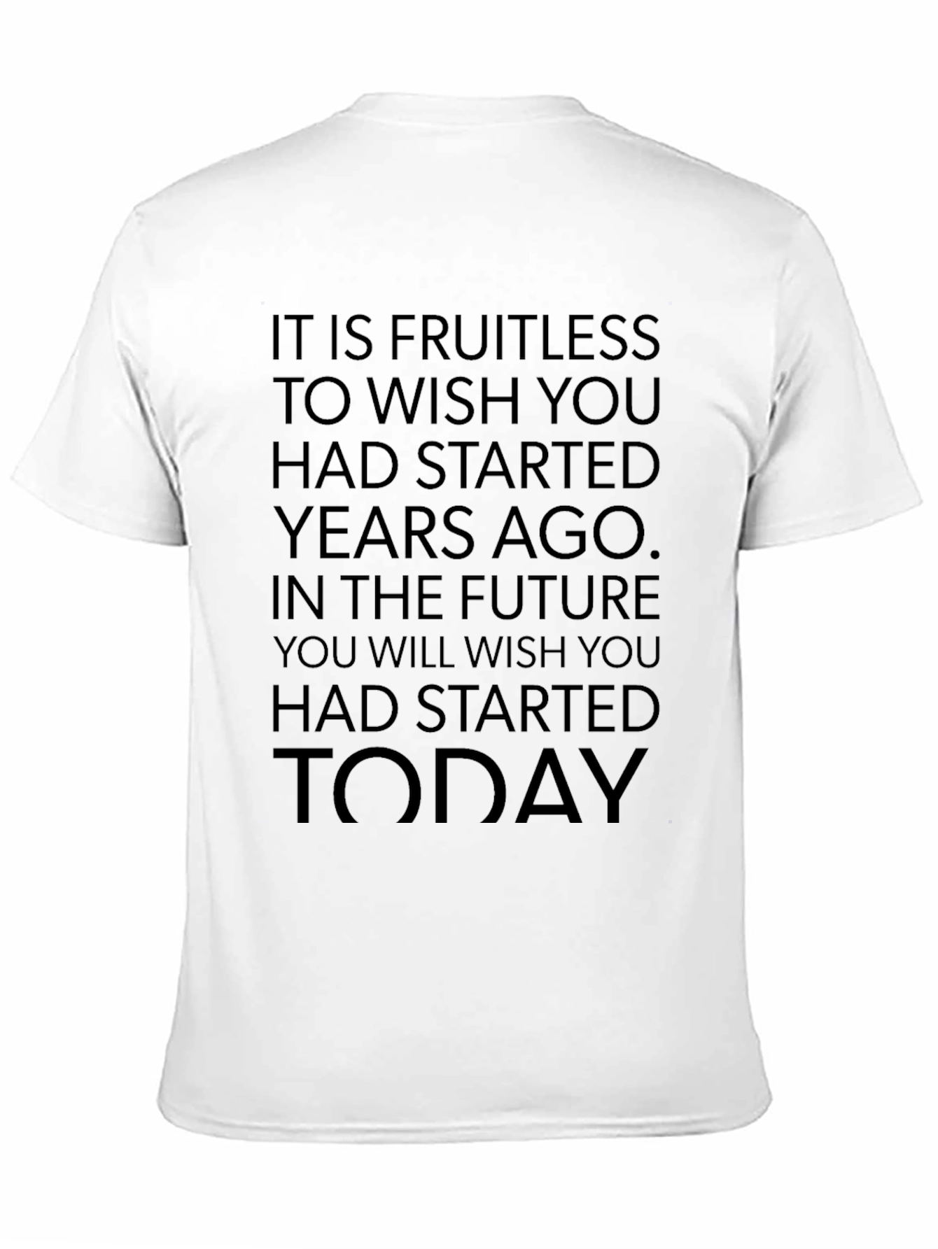 Black Motivational 'Start Today' Black T-Shirt view 11