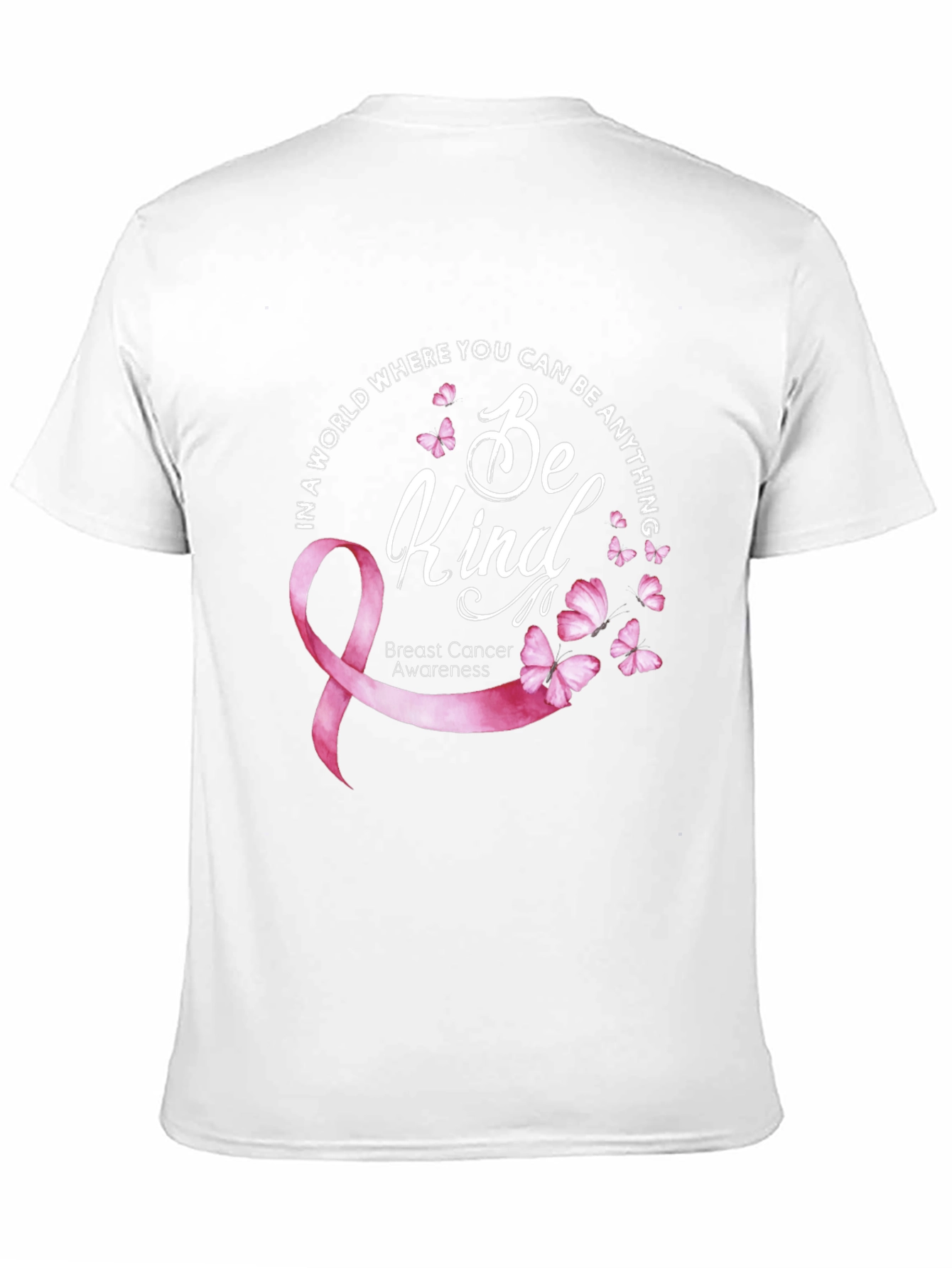 Black Be Kind Breast Cancer Awareness T-Shirt view 11