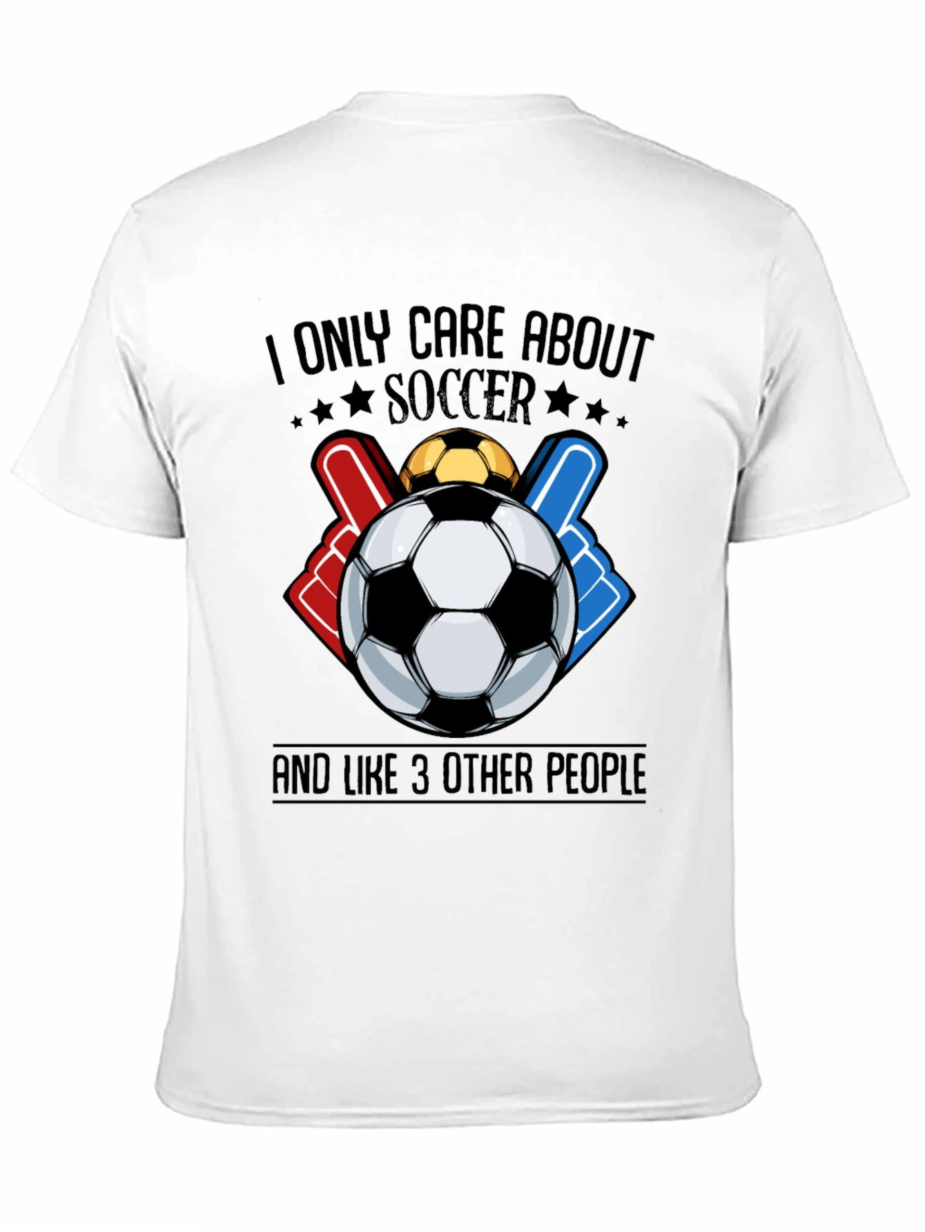 Black Soccer Fan Graphic Tee - I Only Care About Soccer T-Shirt view 11