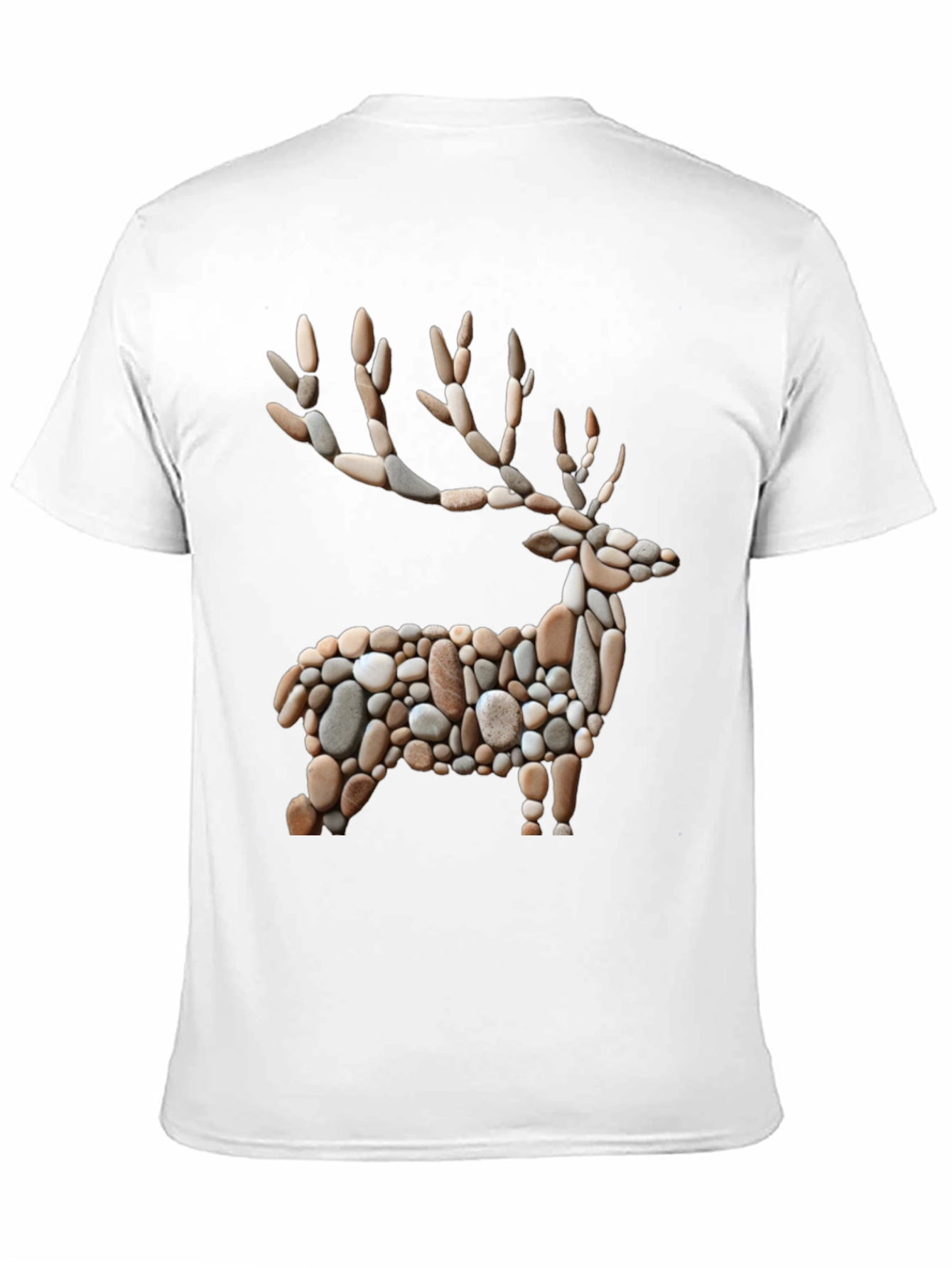 Black Stone Deer Graphic Tee - Unique Nature Inspired Design view 11