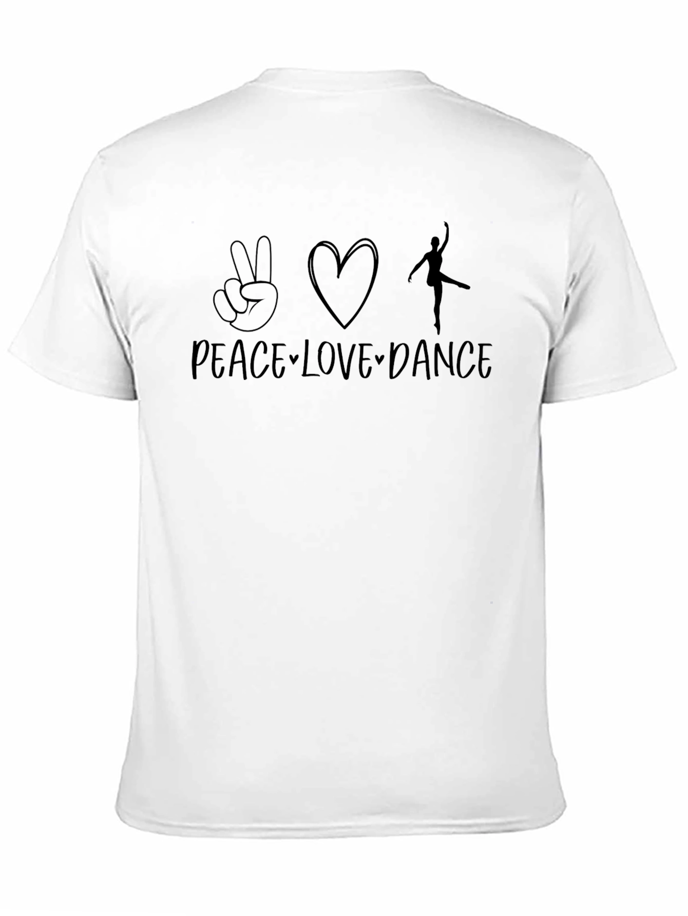 Black Peace Love Dance Black Graphic Tee view 11