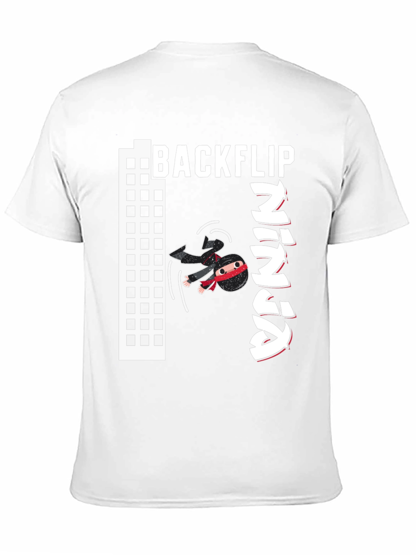 Black Backflip Ninja Graphic T-Shirt - Cool Martial Arts Tee view 11