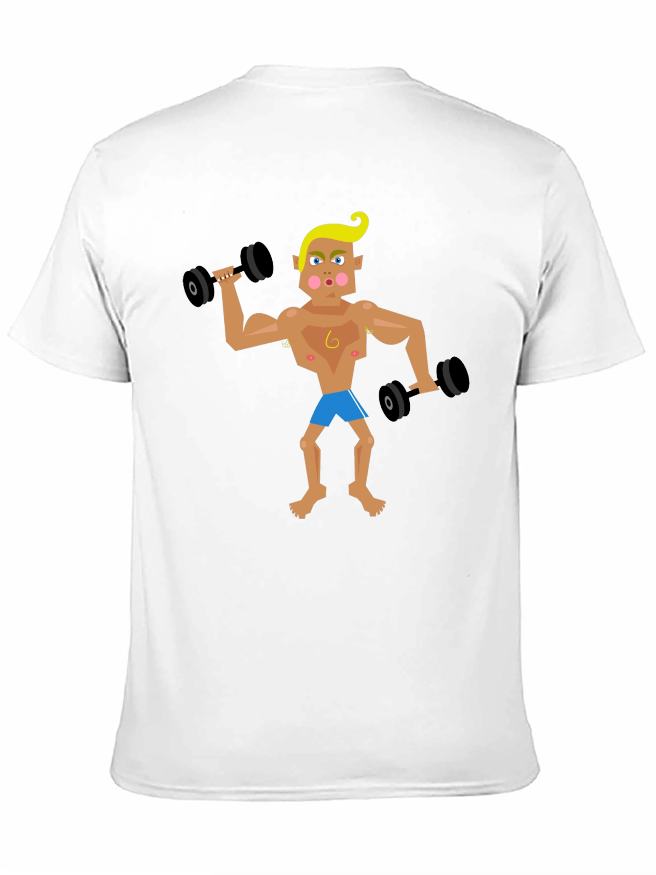 Black Cartoon Gym Bro T-Shirt view 11