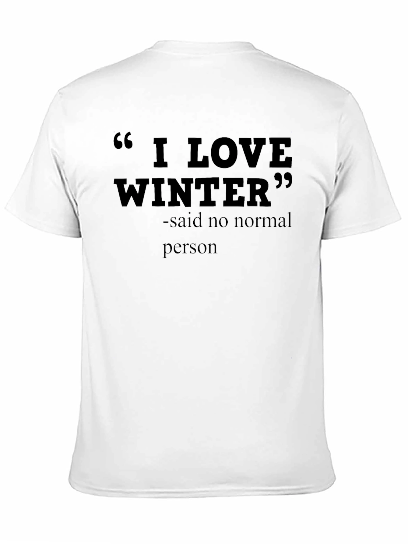 Black Funny Winter Sarcastic T-Shirt - I Love Winter, Said No Normal Person view 11