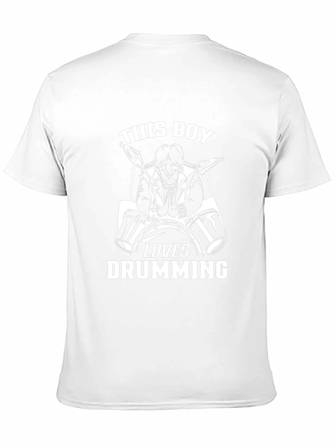 Black Drumming Boy Graphic Tee - Black Cotton Shirt view 11