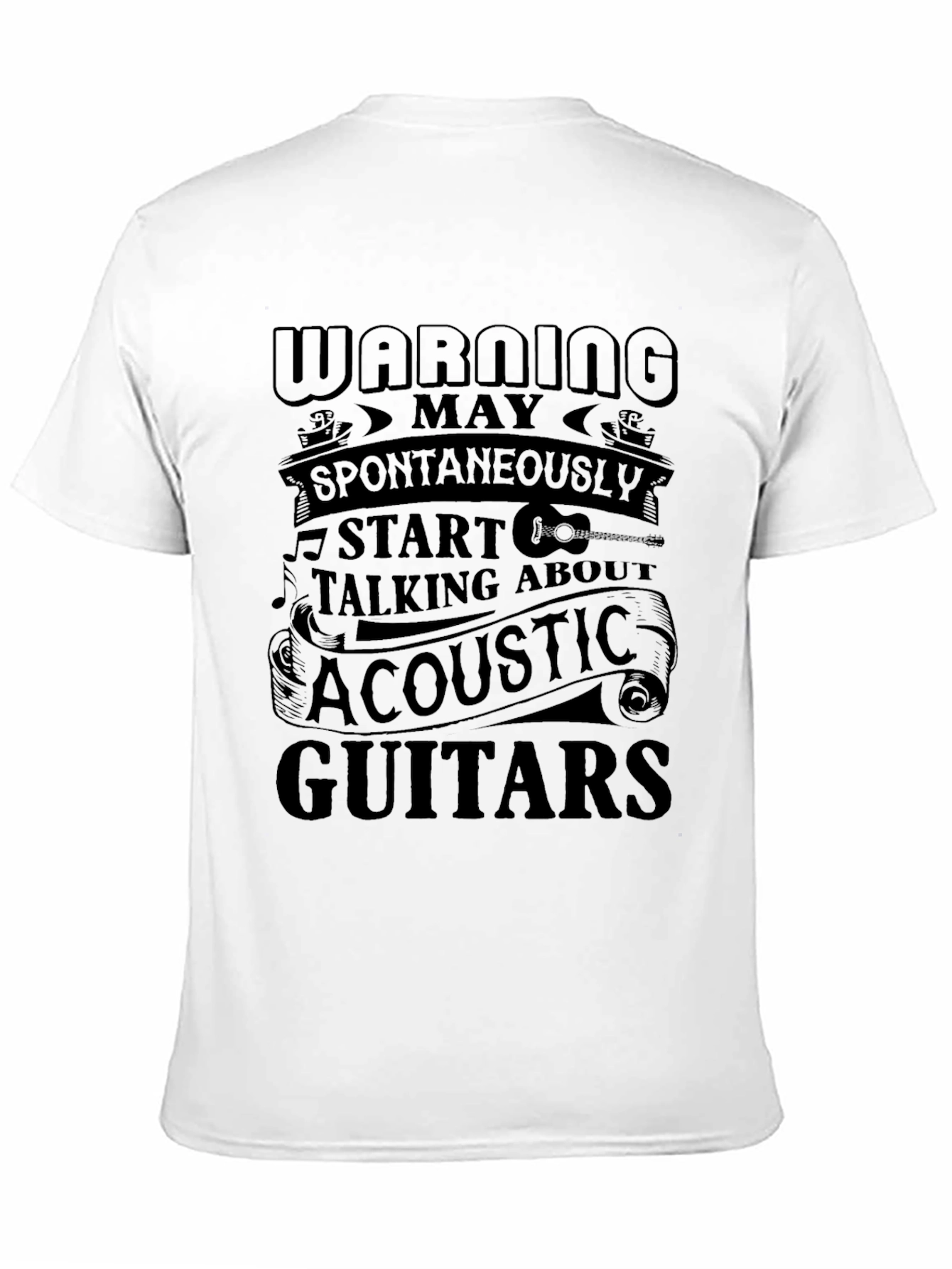 Black Acoustic Guitar Fan T-Shirt view 11