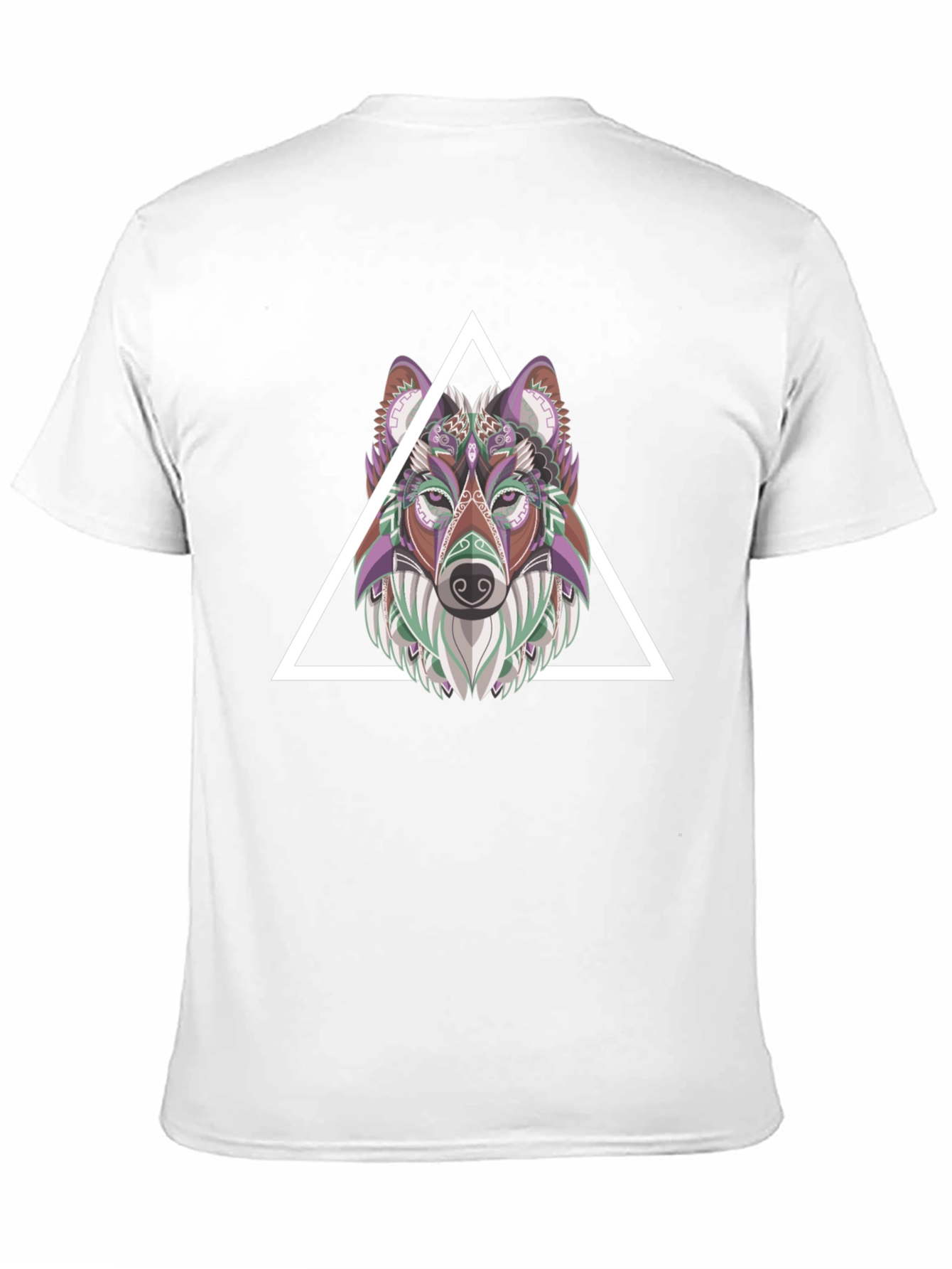 Black Geometric Wolf T-Shirt - Modern Graphic Tee view 11
