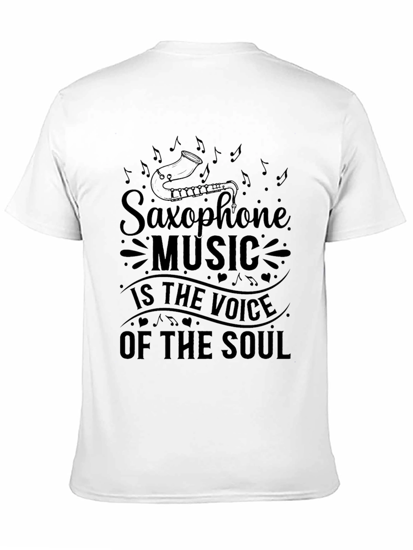Black Saxophone Music Voice of the Soul Graphic T-Shirt view 11