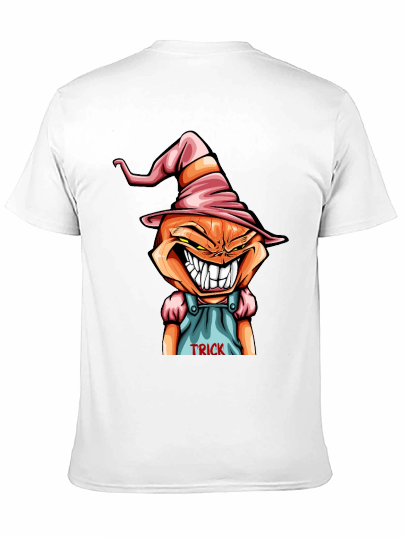 Black Spooky Pumpkin "Trick" T-Shirt view 11