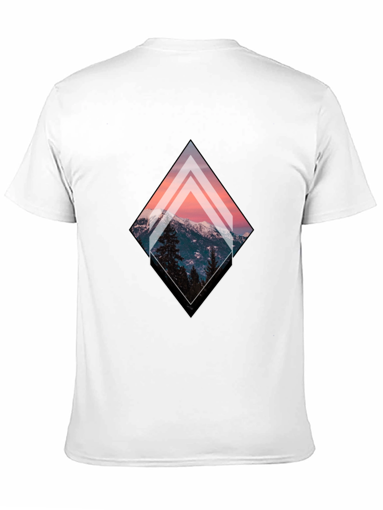 Black Mountain Peak Graphic Tee - Black Unisex T-Shirt view 11