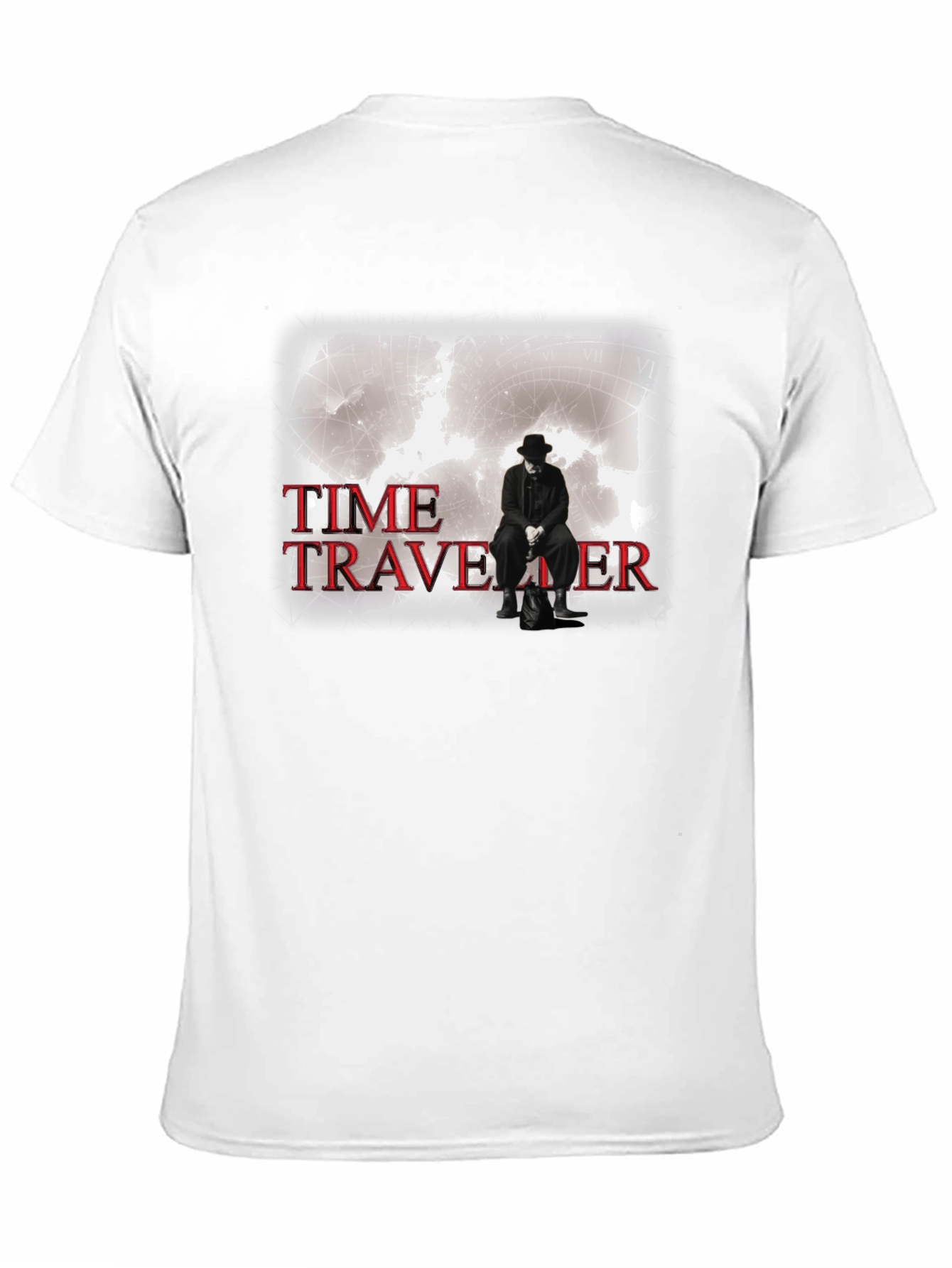 Black Time Traveler Graphic Tee - Black Cotton T-Shirt view 11