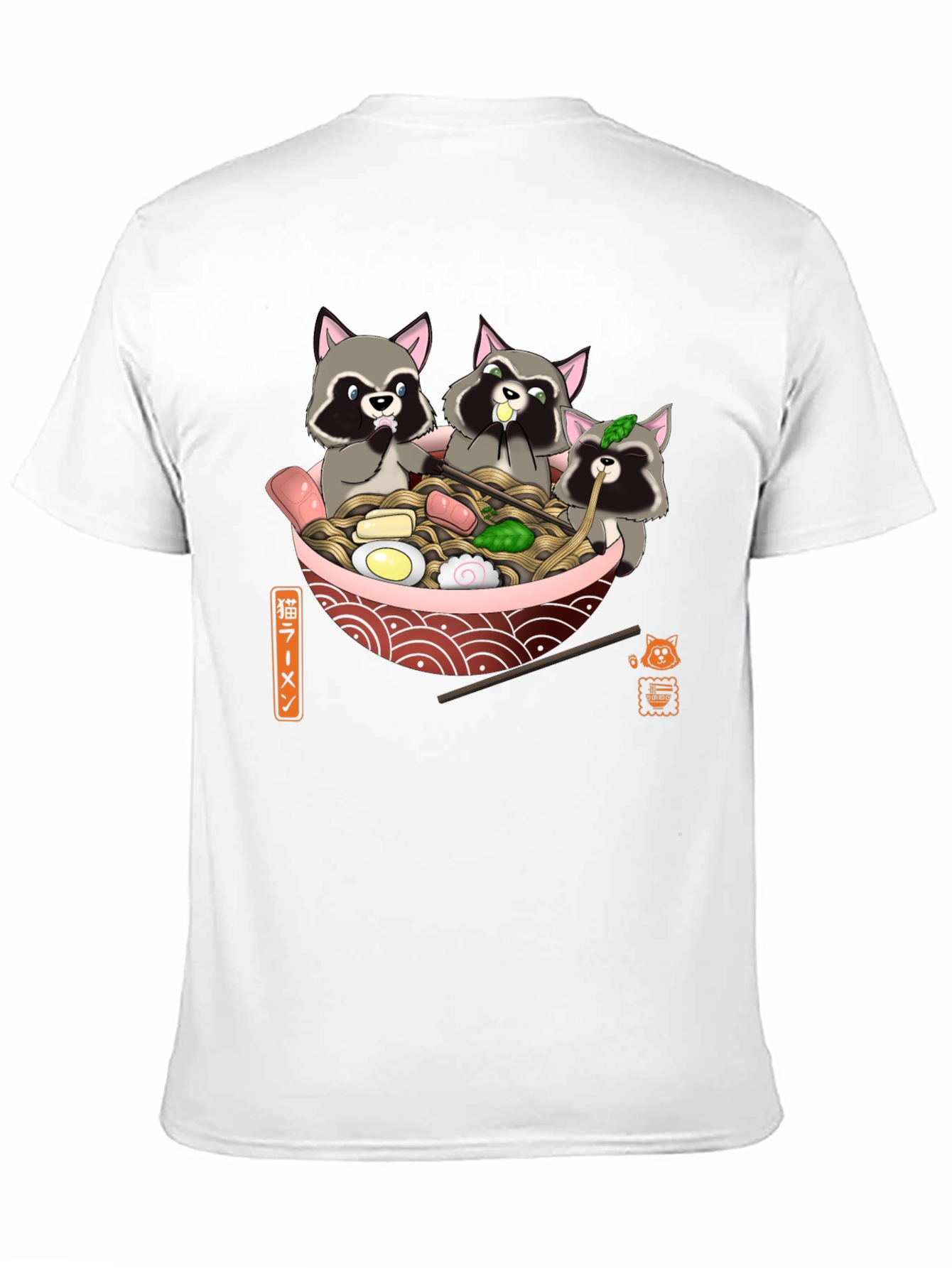 Black Raccoon Ramen T-Shirt - Cute Graphic Tee view 11