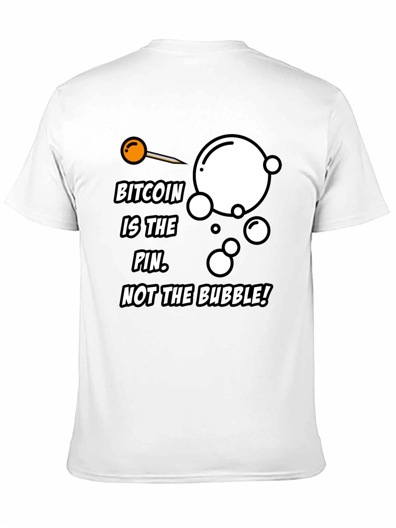 Black Bitcoin Pin Bubble Graphic T-Shirt view 11