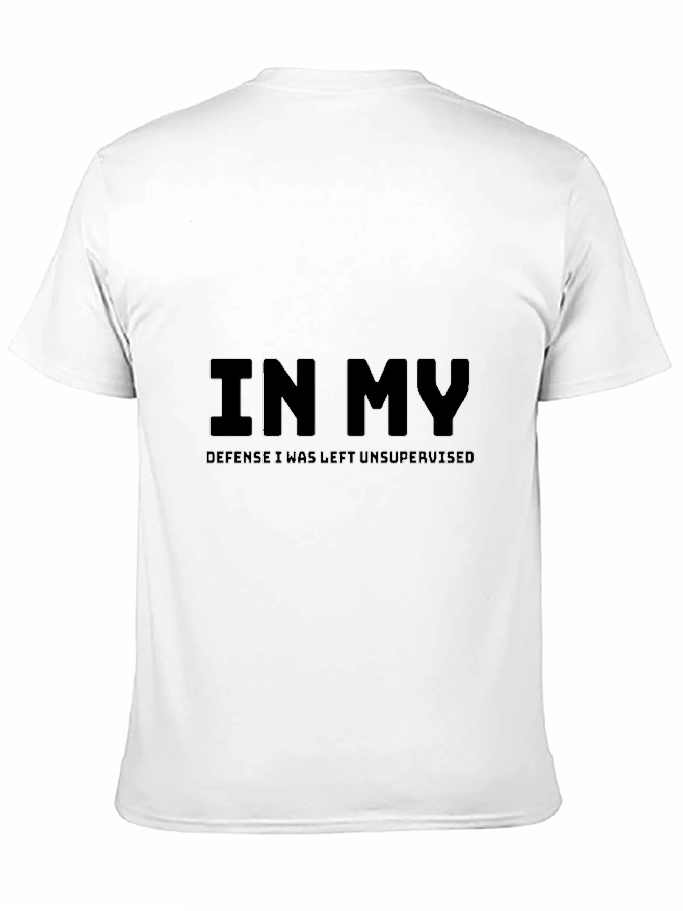 Black Humorous "In My Defense" Graphic T-Shirt view 11
