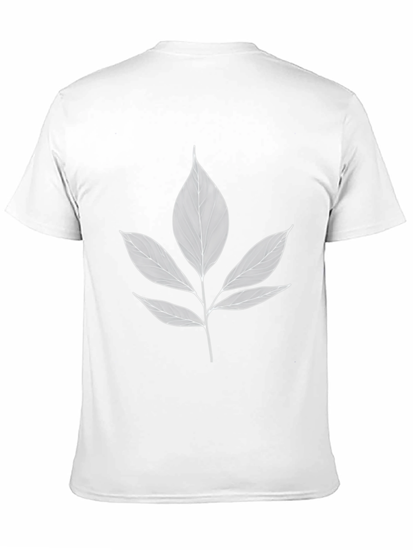 Black Botanical Leaf Print Black T-Shirt view 11