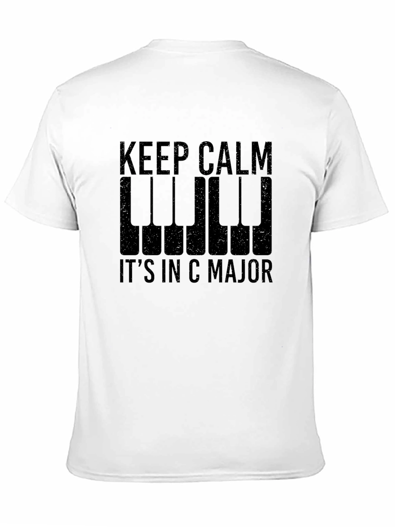 Black Keep Calm It's In C Major - Black T-Shirt view 11