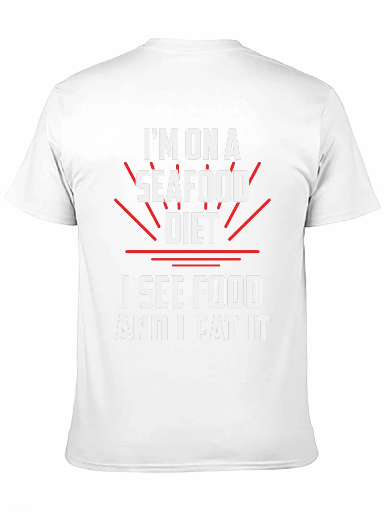 Black Seafood Diet T-Shirt: I See Food and I Eat It Tee view 11