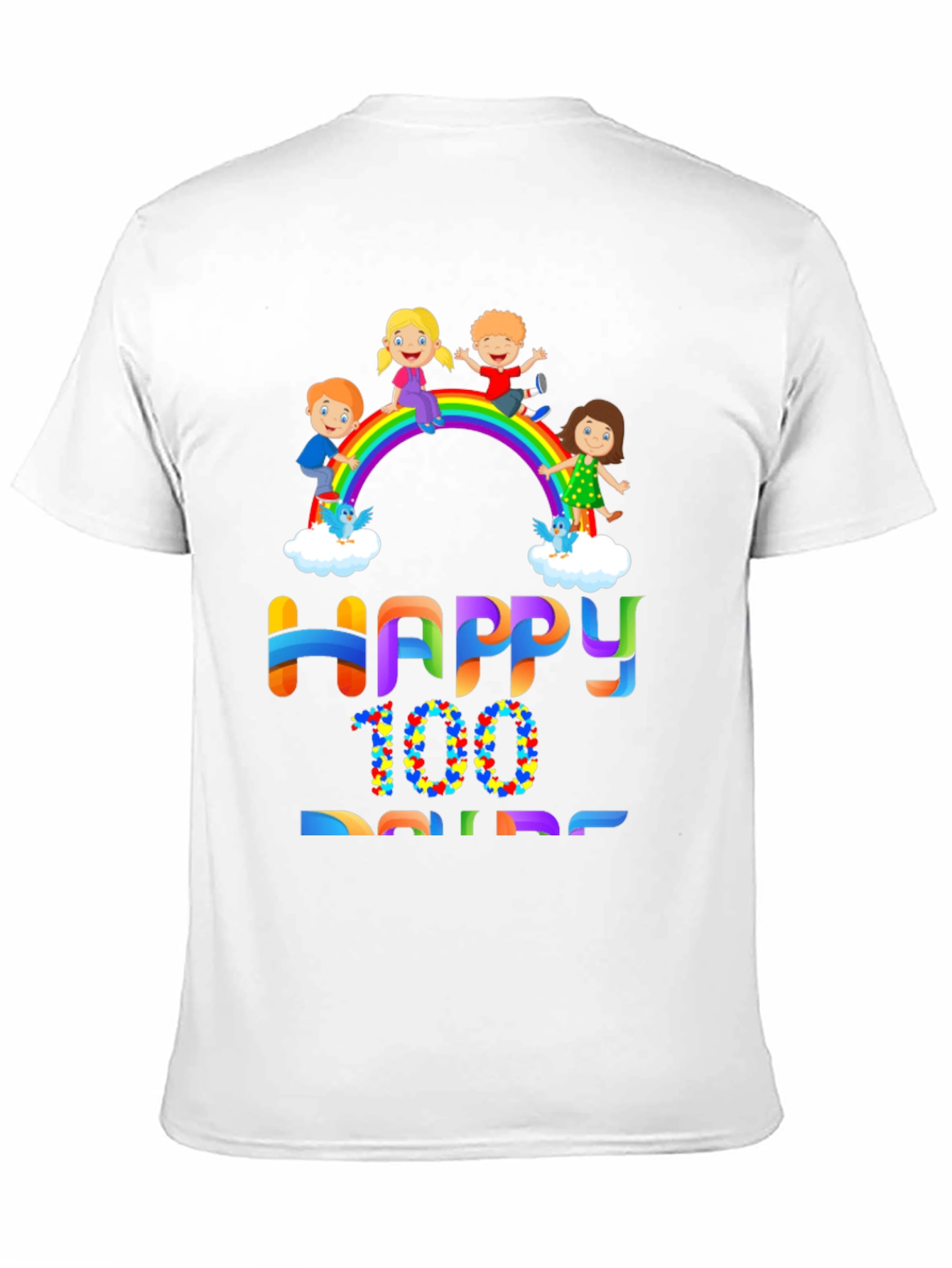 Black Happy 100 Days T-Shirt view 11