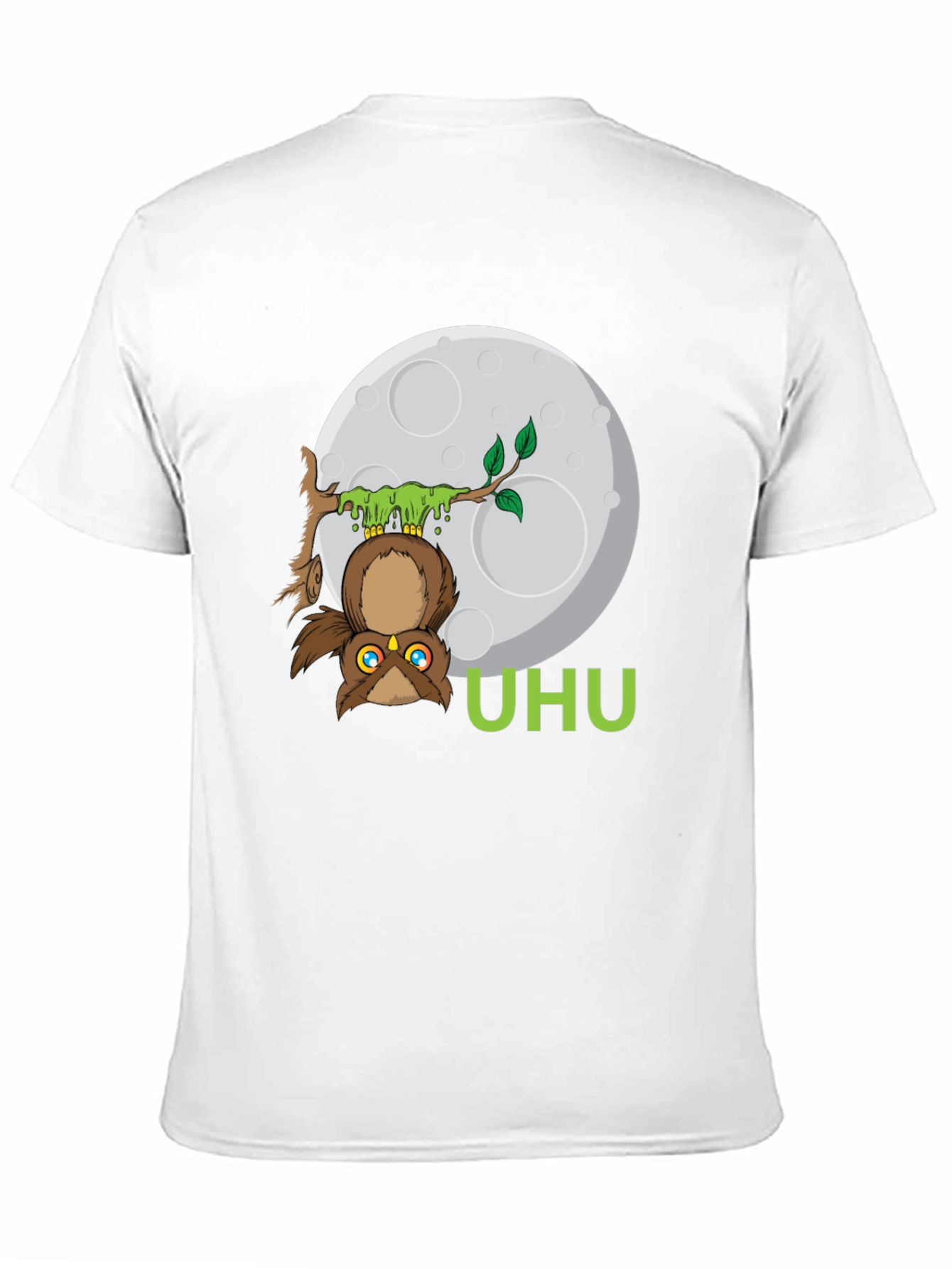 Black UHU Owl T-Shirt - Moonlit Design view 11