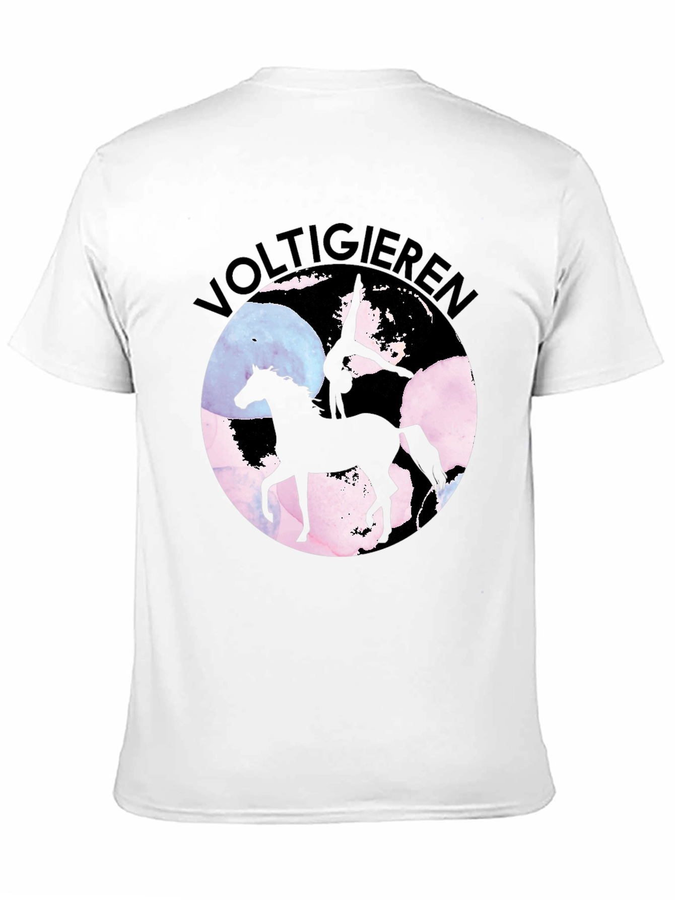 Black Voltigieren Horse T-Shirt - Equestrian Art Tee view 11