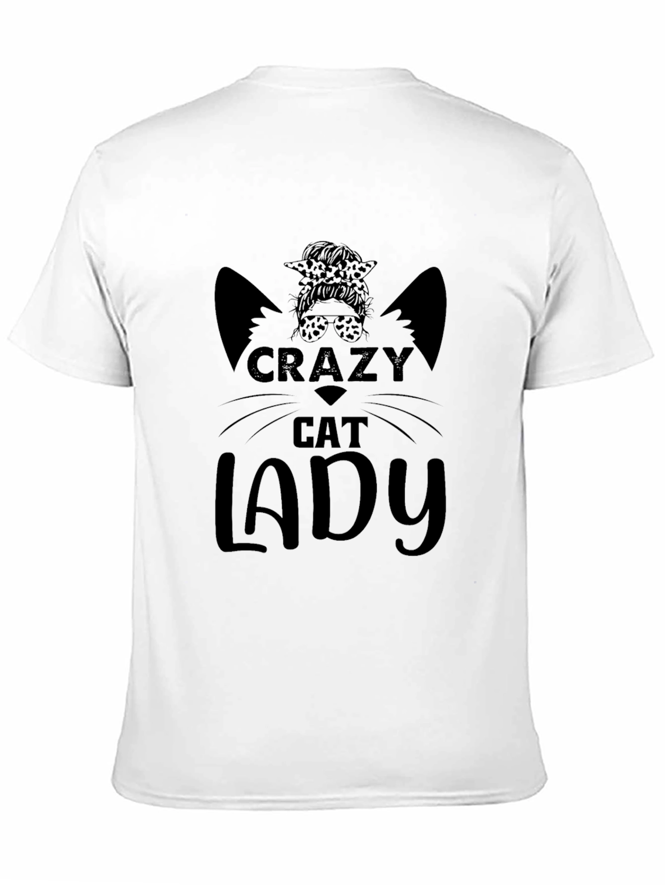 Black Crazy Cat Lady Graphic Tee - Black Unisex T-Shirt view 11