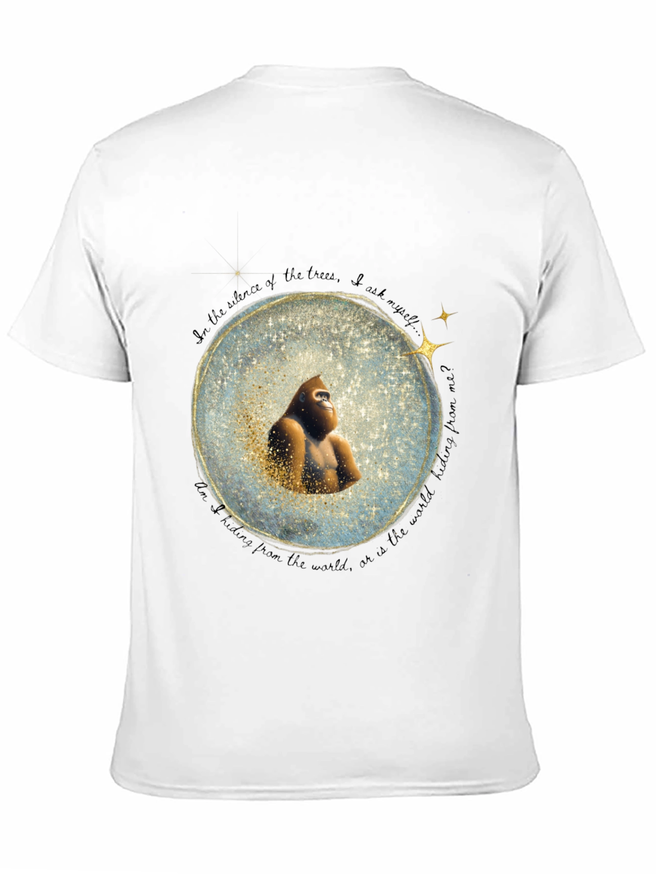 Black Gorilla in Snow Globe T-Shirt view 11