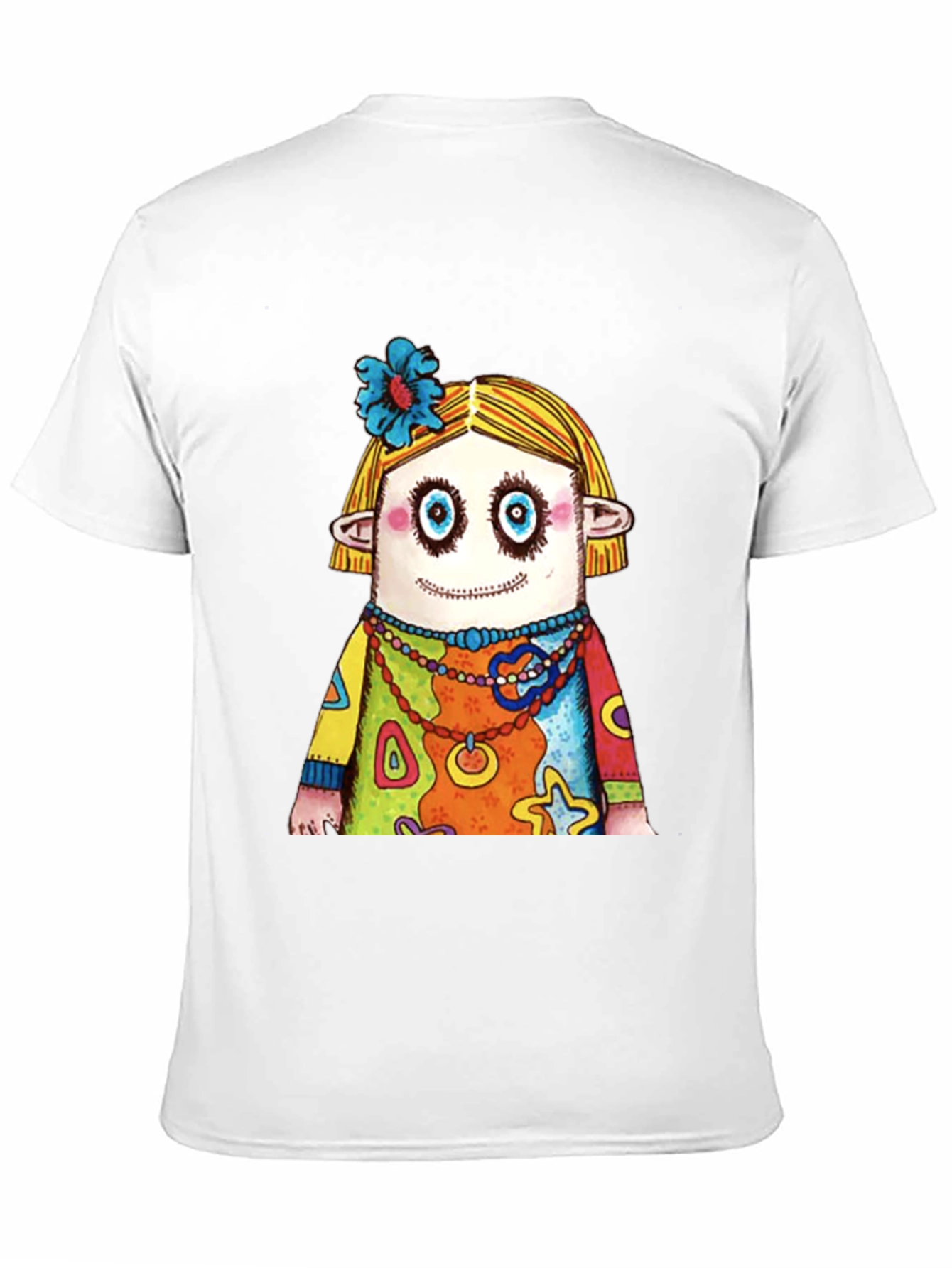 Black Quirky Cartoon Character Graphic Black T-Shirt view 11