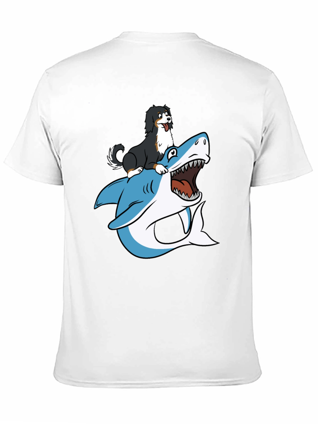 Black Dog Riding Shark T-Shirt - Black view 11