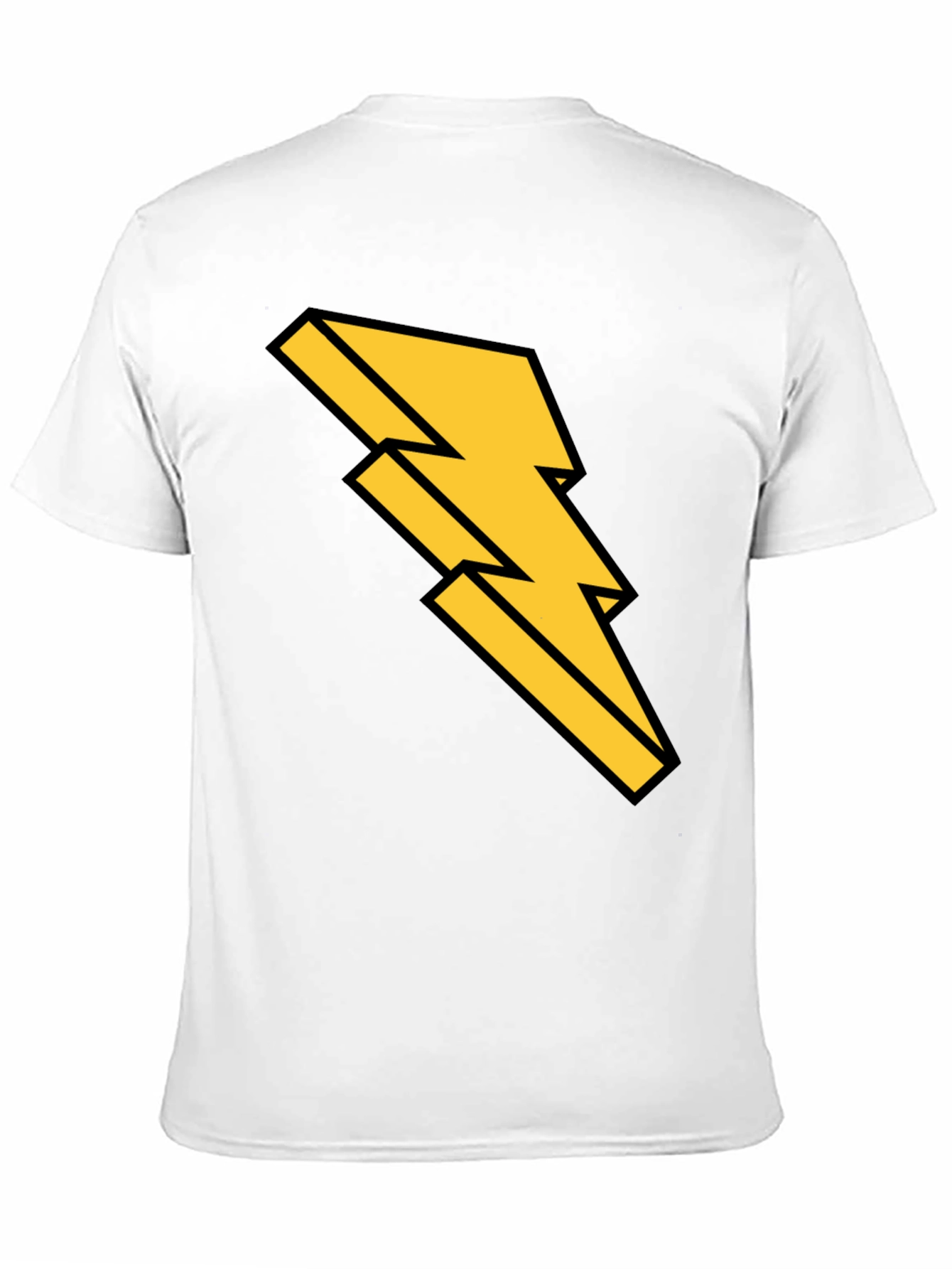 Black Black T-Shirt with Bold Lightning Bolt Design view 11