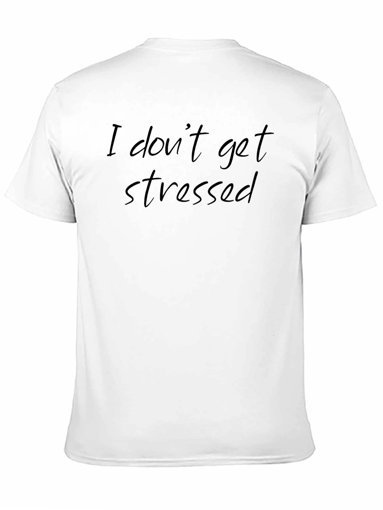 Black Relaxed Fit Tee: I Don't Get Stressed view 11