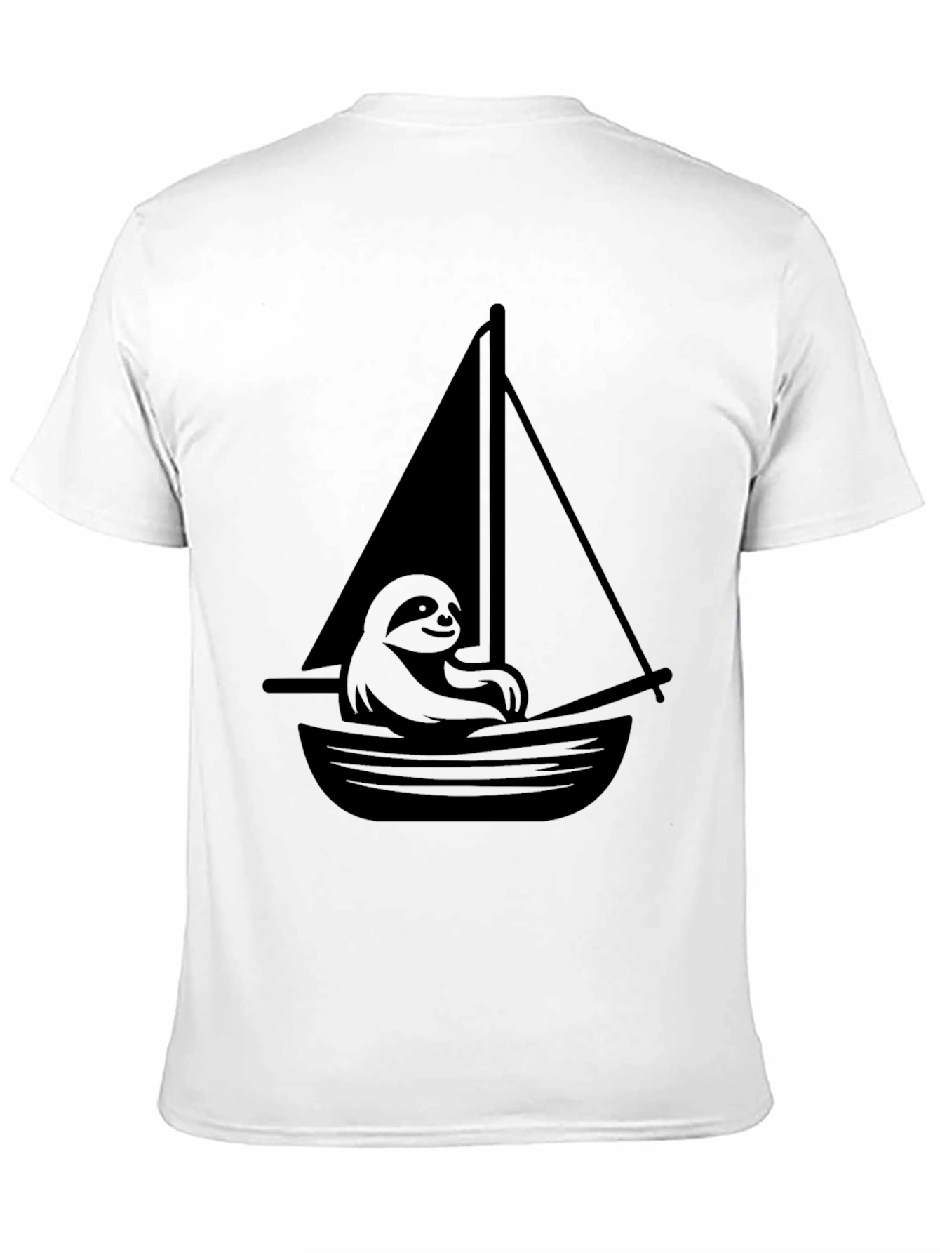 Black Sloth on a Sailboat Graphic T-Shirt view 11