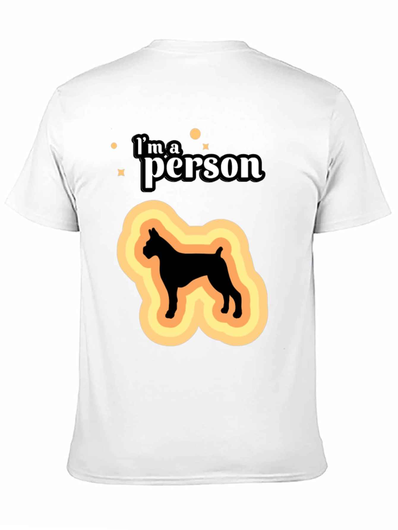 Black I'm a Person Dog Silhouette Black T-Shirt view 11