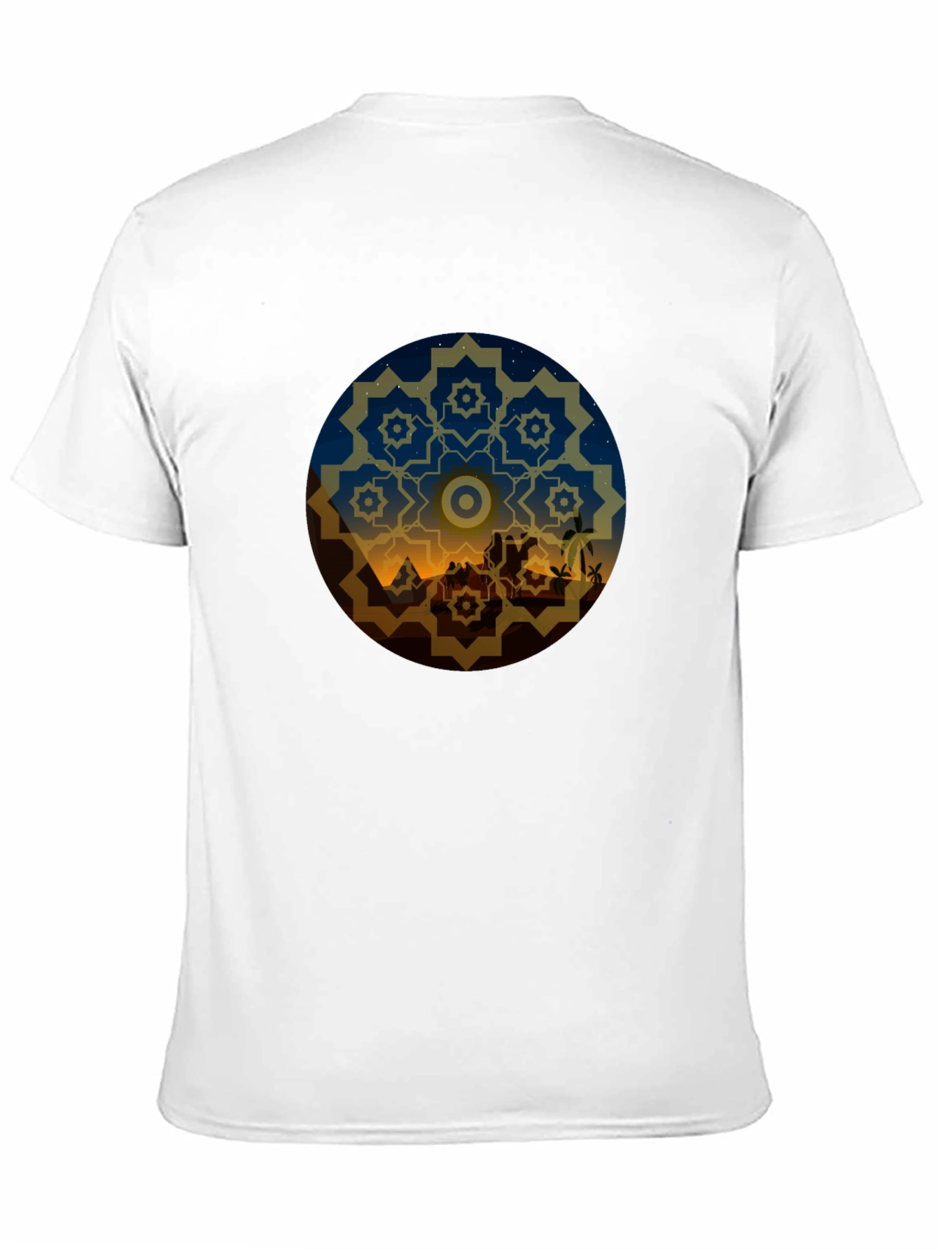 Black Desert Night Mandala Graphic Tee - Black view 11